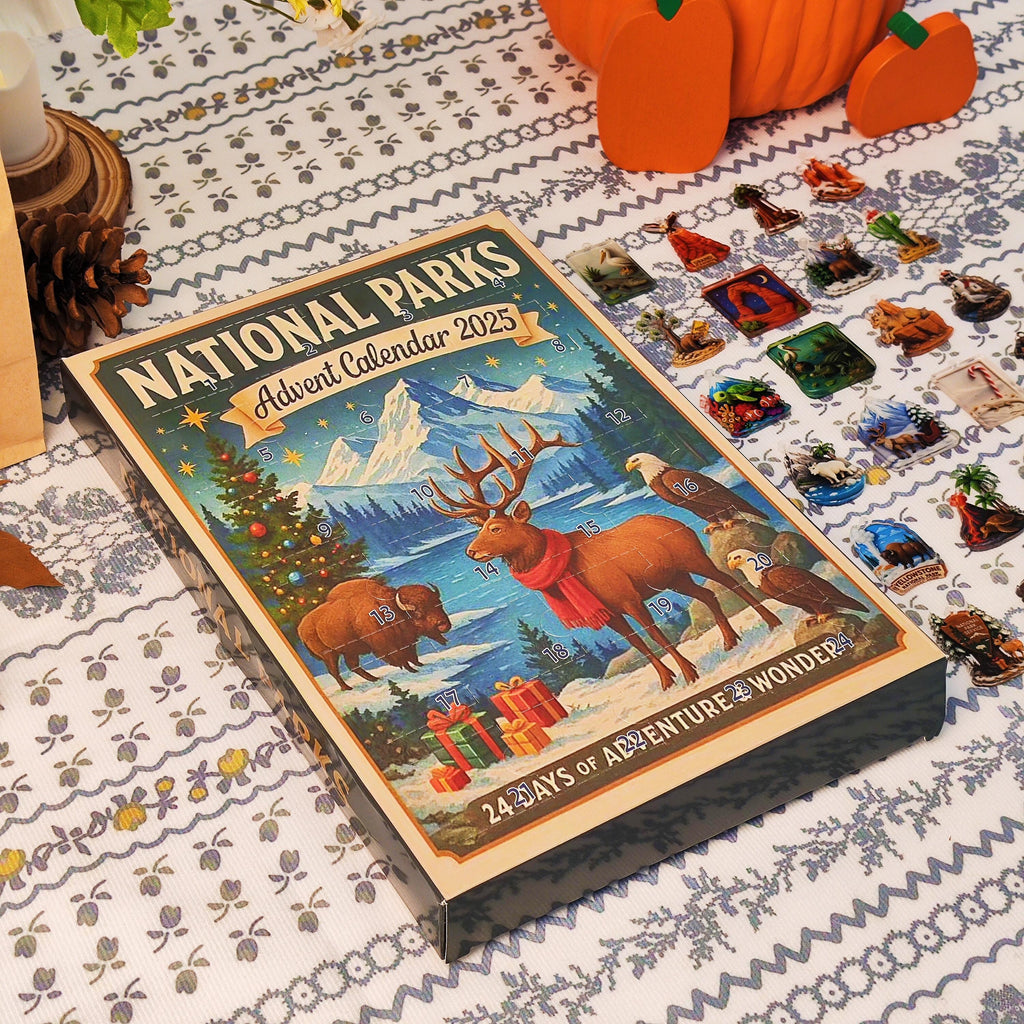 National Parks Advent Calendar 2025, 24 Miniature Landmarks & Wildlife, Nature Lovers Christmas Countdown Gift