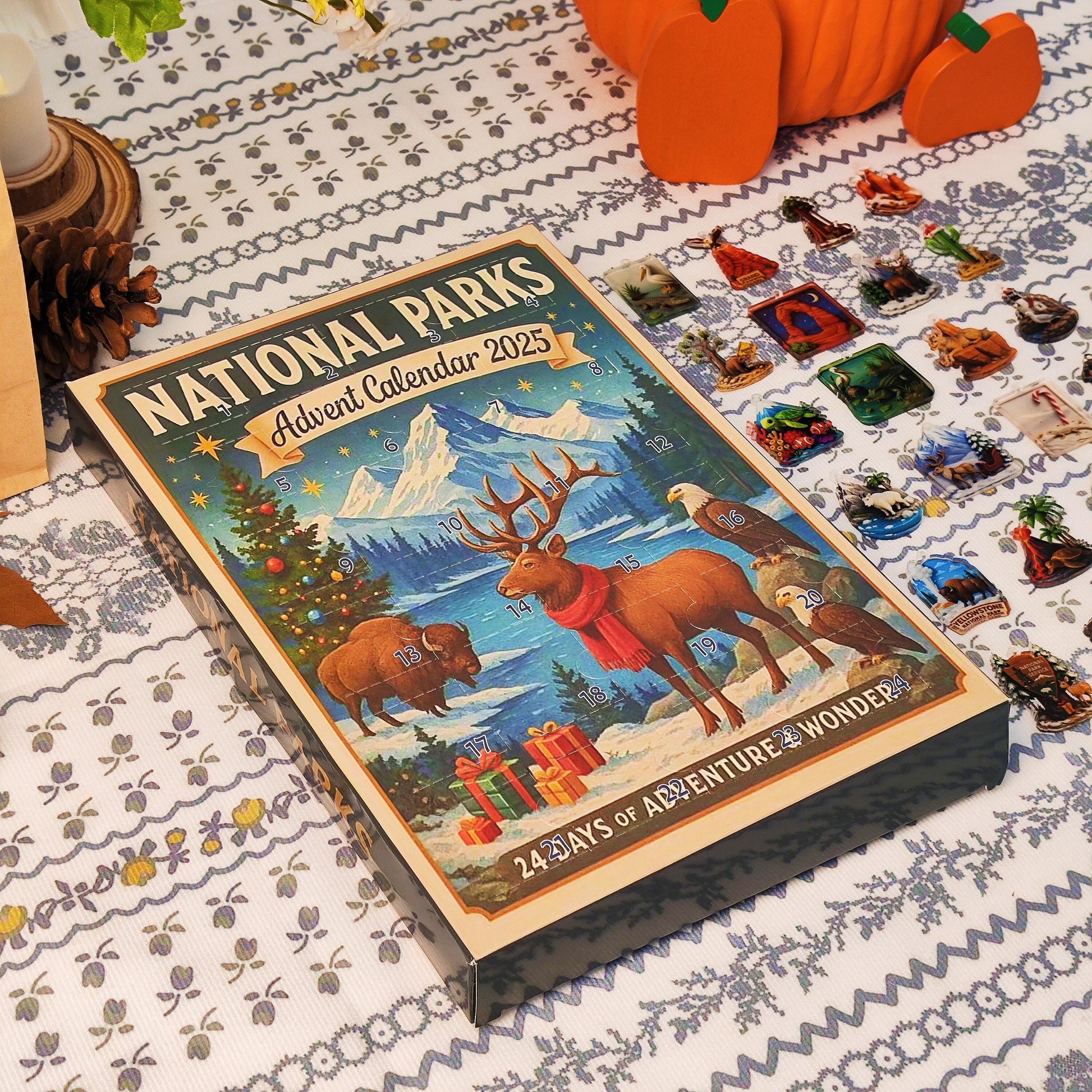 National Parks Advent Calendar 2025, 24 Miniature Landmarks & Wildlife, Nature Lovers Christmas Countdown Gift