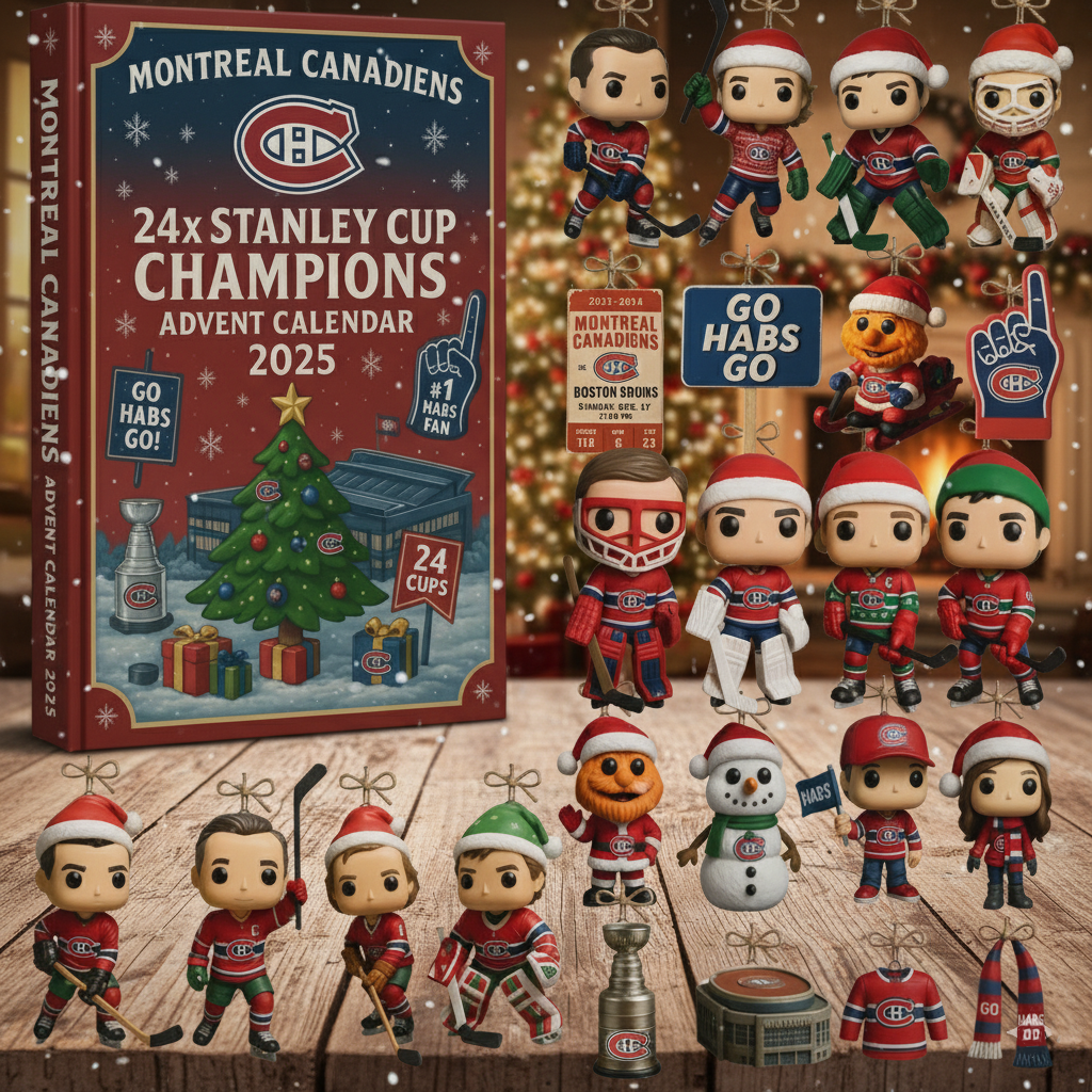 Montreal Canadiens Advent Calendar 2025, NHL Christmas Gift, Hockey Fan Collectible, 24 Mini Figures, Habs Holiday Decor