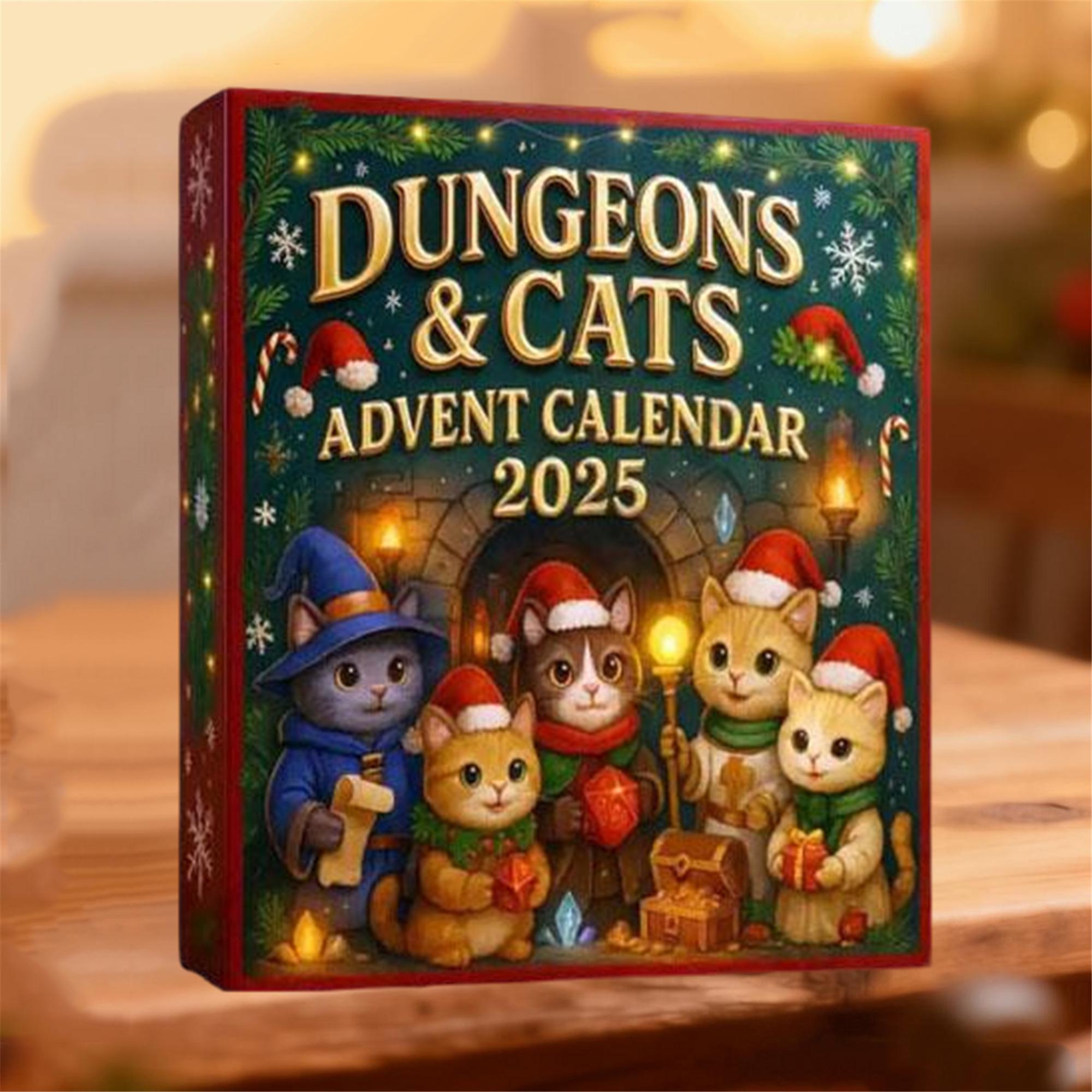Fantasy RPG Cat Advent Calendar 2025, 24 Adventure Hero Mini Figures, Roleplay Collectible Gift for Cat Lovers