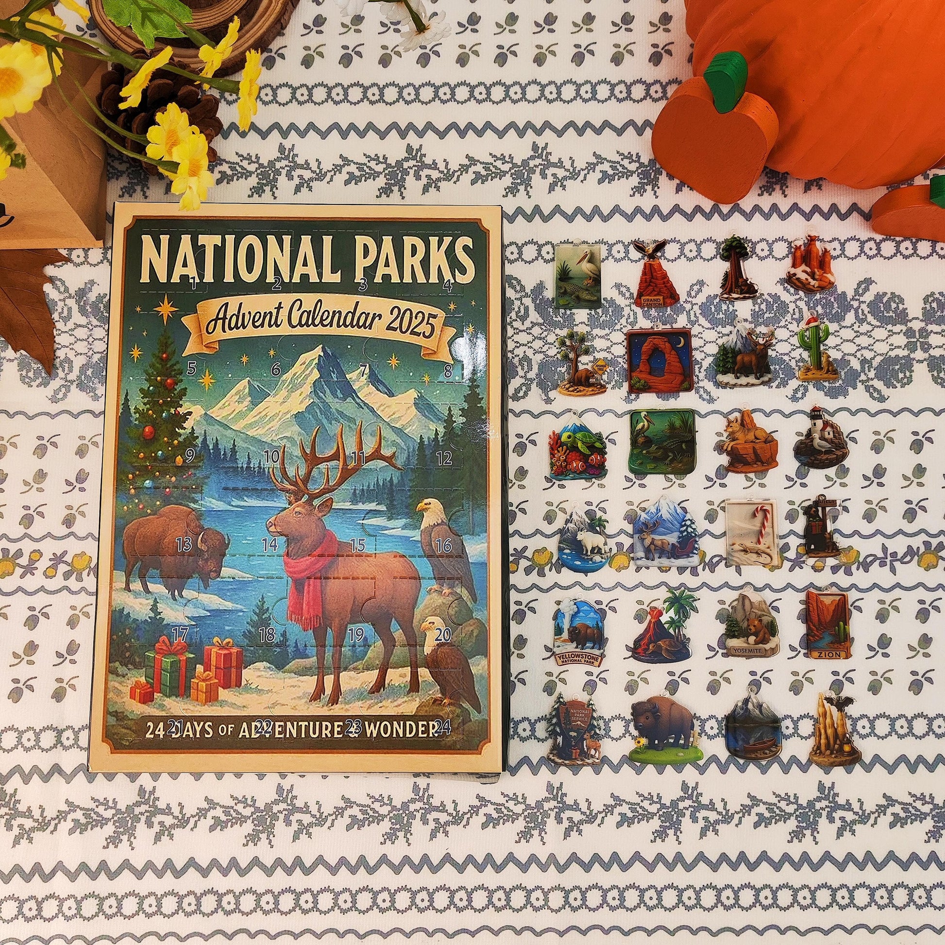 National Parks Advent Calendar 2025, 24 Miniature Landmarks & Wildlife, Nature Lovers Christmas Countdown Gift