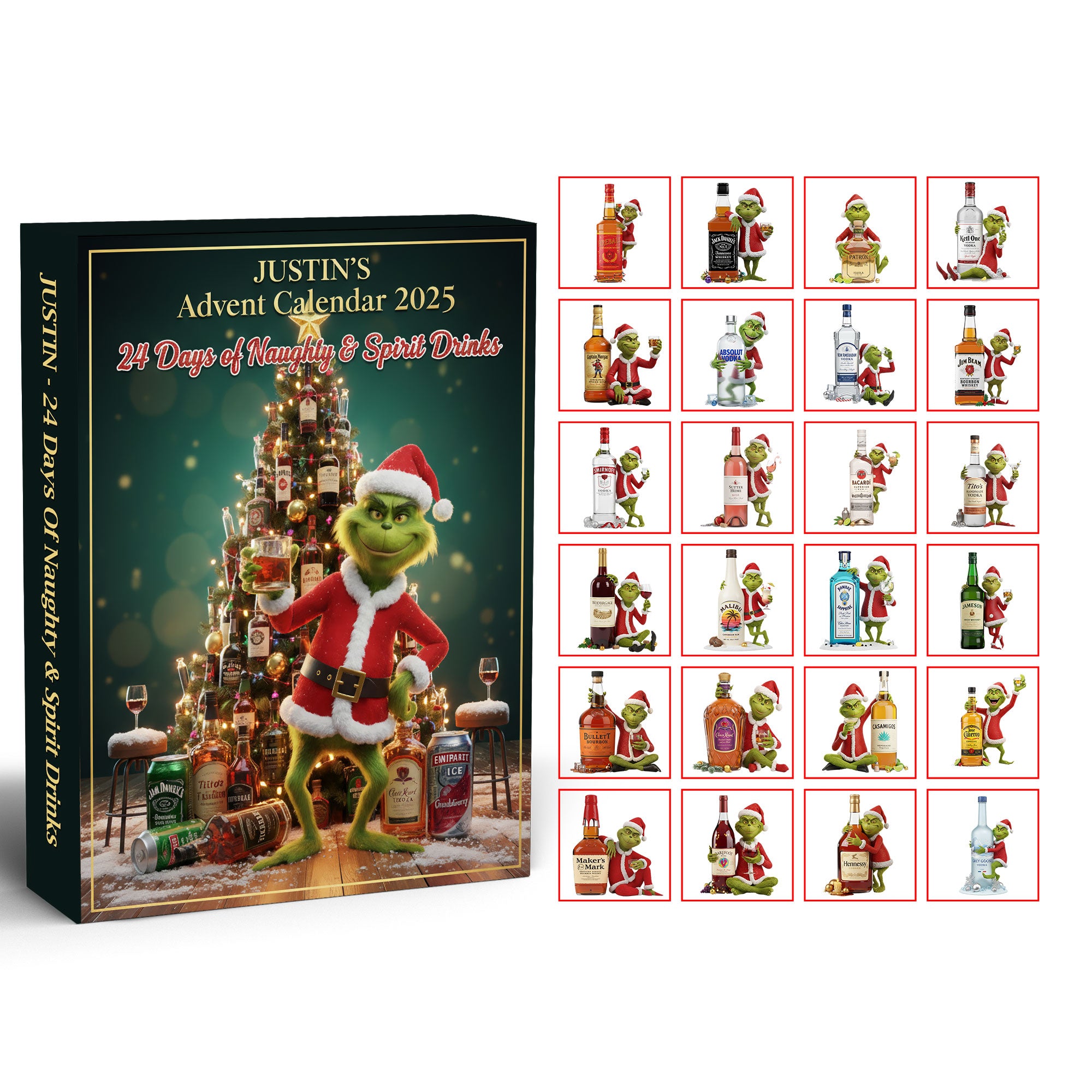 Grinch Advent Calendar 2025, Christmas Countdown Box, Fun Holiday Surprise Gifts, Whoville-Themed Xmas Calendar