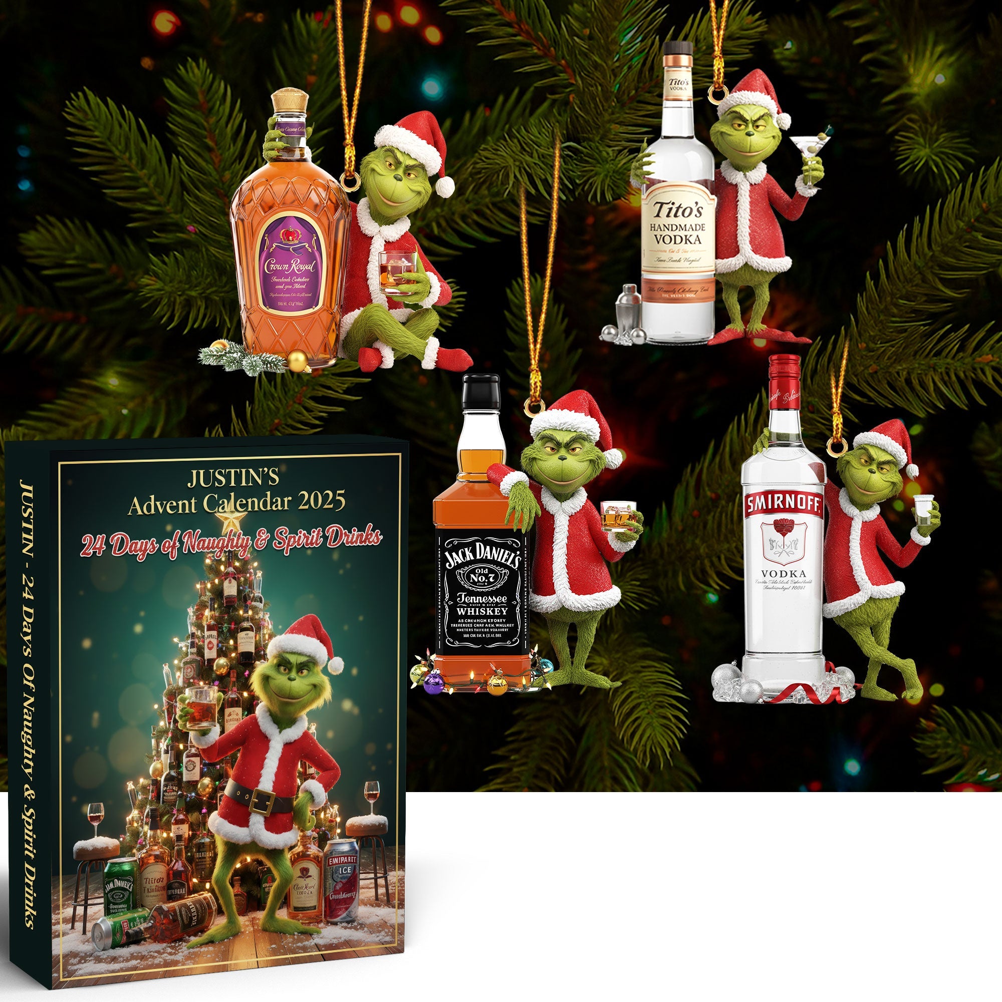 Grinch Advent Calendar 2025, Christmas Countdown Box, Fun Holiday Surprise Gifts, Whoville-Themed Xmas Calendar