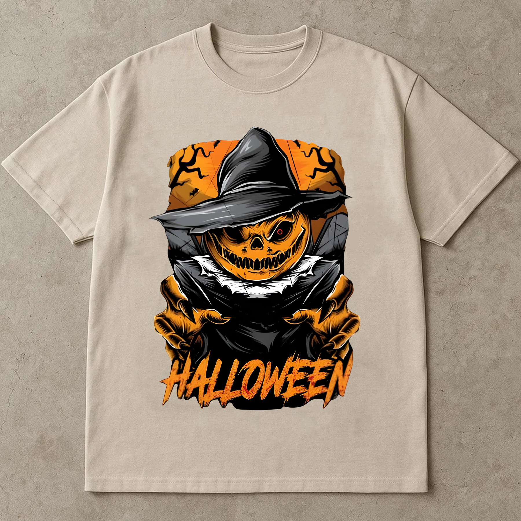 Scary Pumpkin Halloween Shirt, Spooky Witch Hat Graphic Tee, Fall T-Shirt for Women & Men, Creepy October Outfit