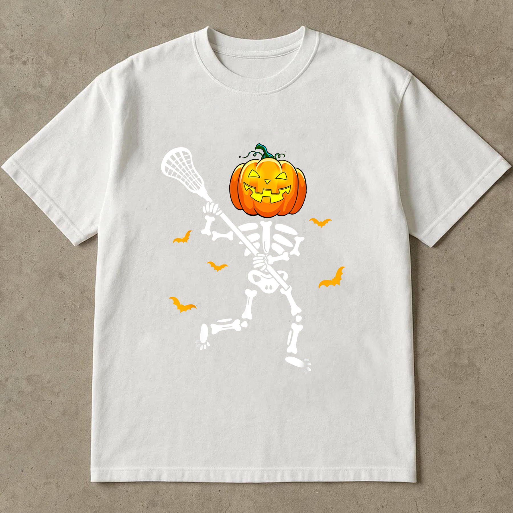 Lacrosse Halloween Shirt, Pumpkin Head Skeleton Playing Lacrosse, Funny Spooky Sports Tee, Halloween Gift for Lacrosse Player