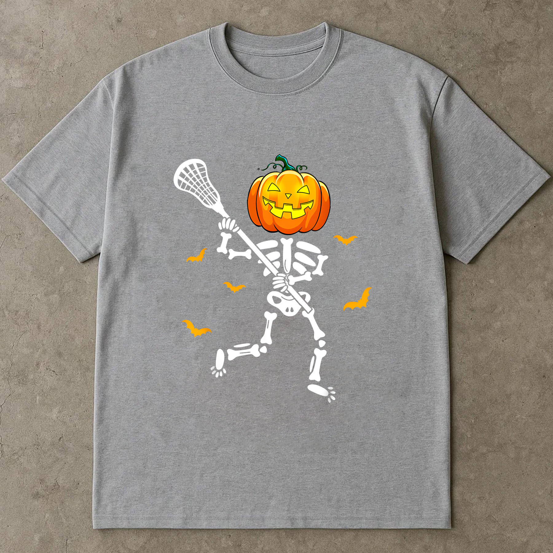 Lacrosse Halloween Shirt, Pumpkin Head Skeleton Playing Lacrosse, Funny Spooky Sports Tee, Halloween Gift for Lacrosse Player