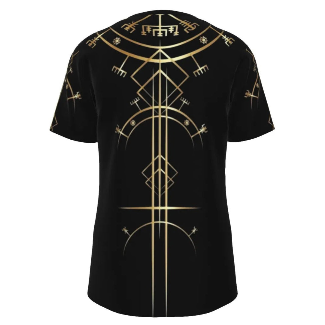 Viking Vegvisir Mysticism T-Shirt, Norse Compass Rune Shirt, Nordic Viking Symbol Tee, Viking Spiritual Apparel, Sacred Geometry Viking Top