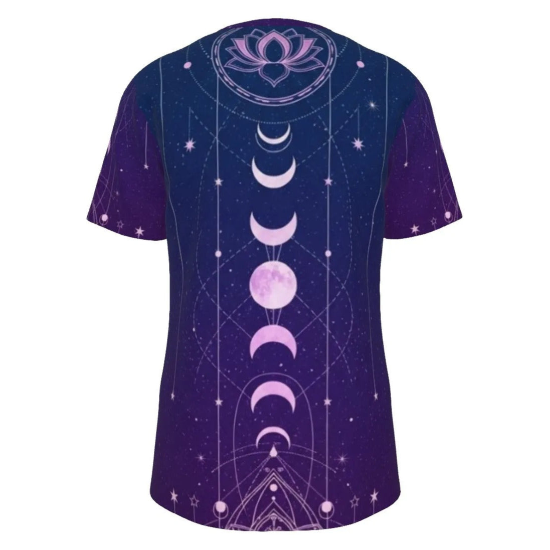 Mystic Lunar Mandala T-Shirt, Moon Phase Spiritual Tee, Celestial Lotus Graphic Shirt, Sacred Geometry Cosmic Top, Boho Mystic Style