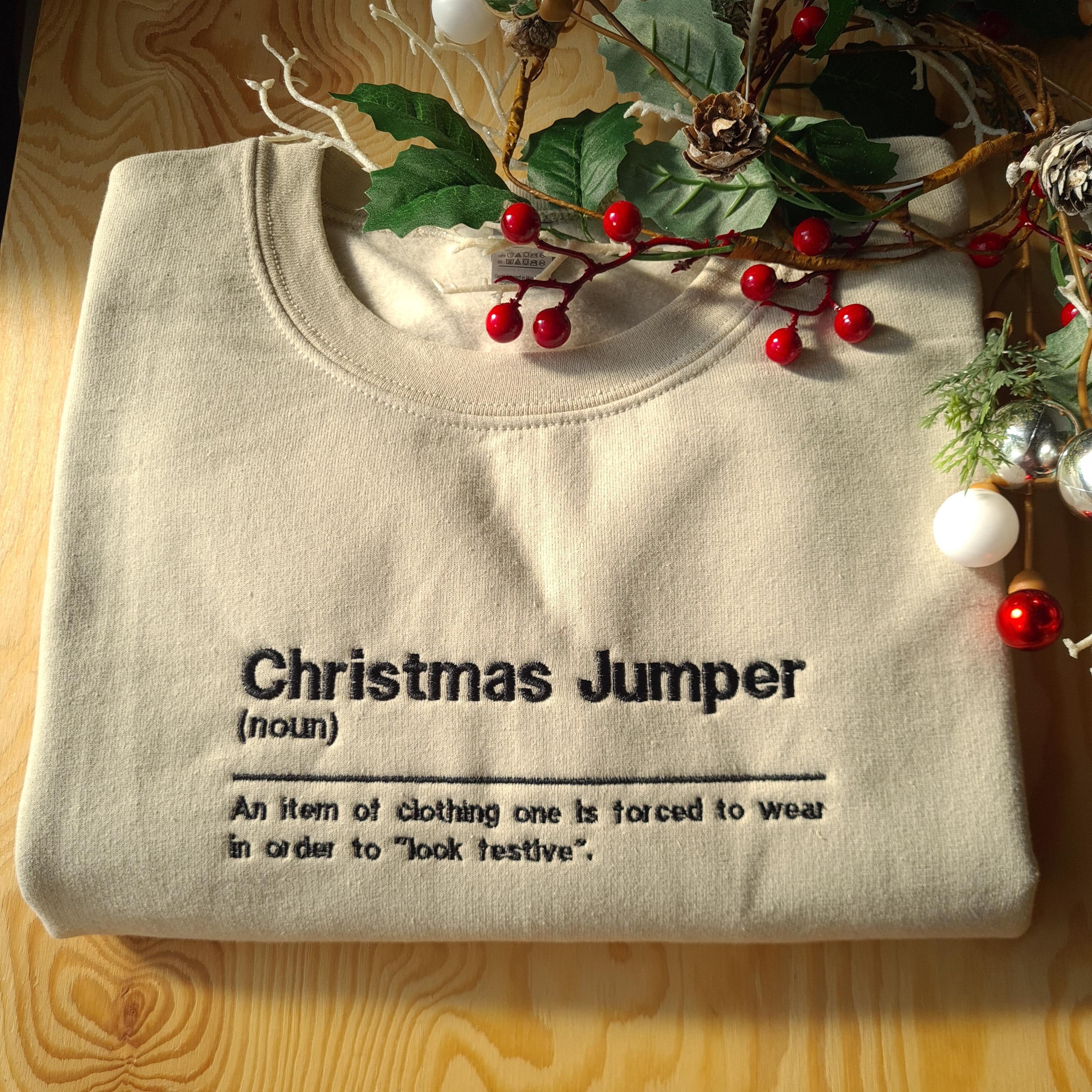 Funny Christmas Embroidered Jumper, Christmas Jumper, Christmas Definition Sweatshirt, Funny Christmas Gift, Ugly Christmas Jumper EBAC61