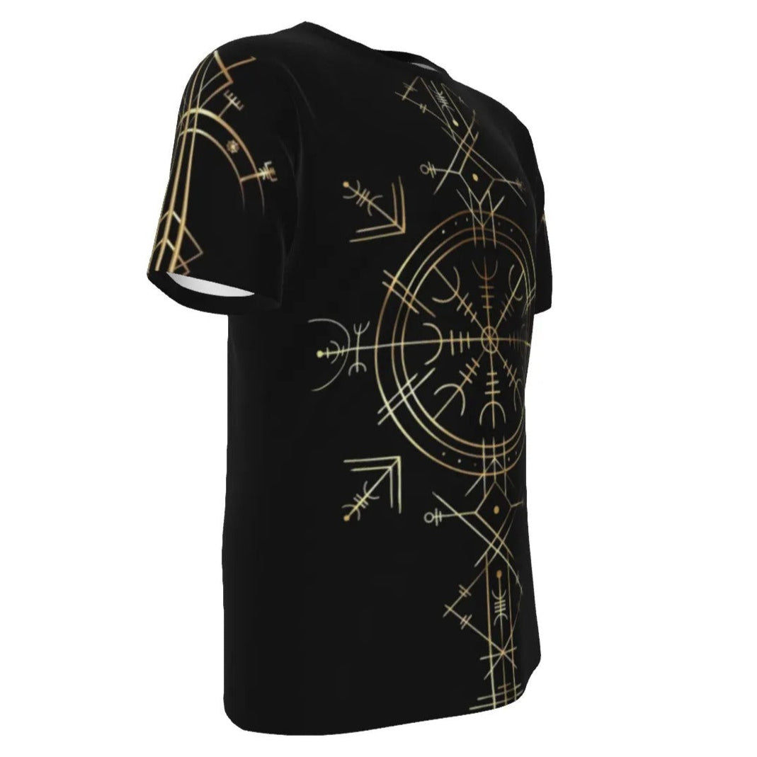 Viking Vegvisir Mysticism T-Shirt, Norse Compass Rune Shirt, Nordic Viking Symbol Tee, Viking Spiritual Apparel, Sacred Geometry Viking Top