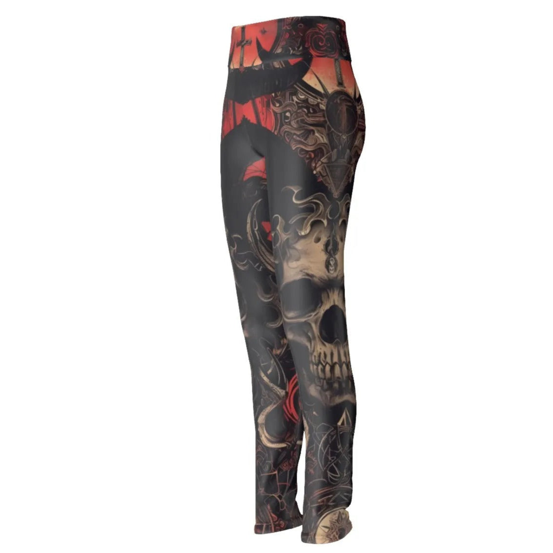 Infernal Mandala Skull Leggings, Halloween Costume Ideas, Gothic Mandala Yoga Pants, Halloween Horror Nights Activewear