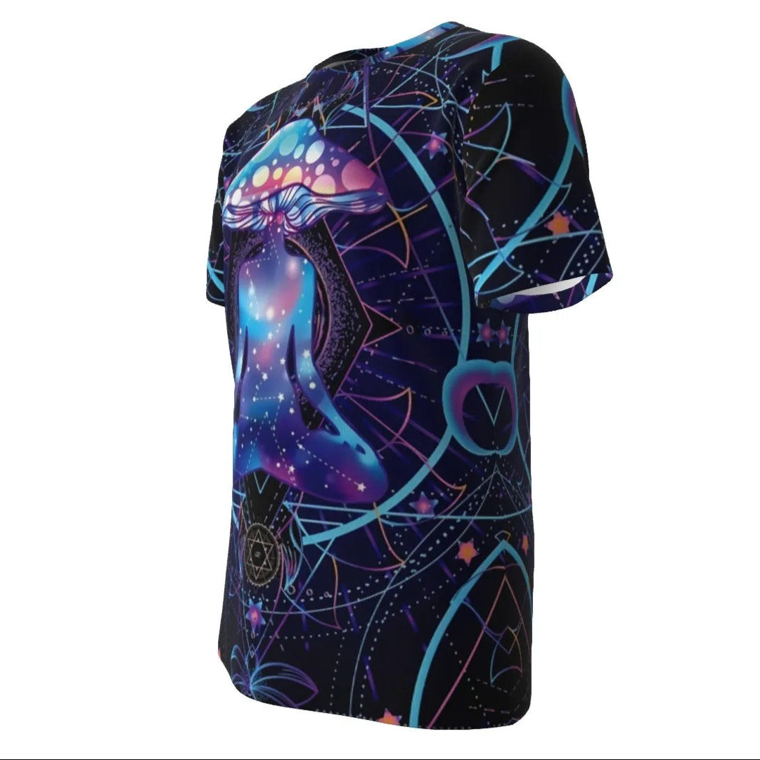 Mystic Mushroom Awakening T-Shirt, Psychedelic Spiritual Tee, Cosmic Mushroom Graphic Shirt, Visionary Art Top, Boho Festival Style