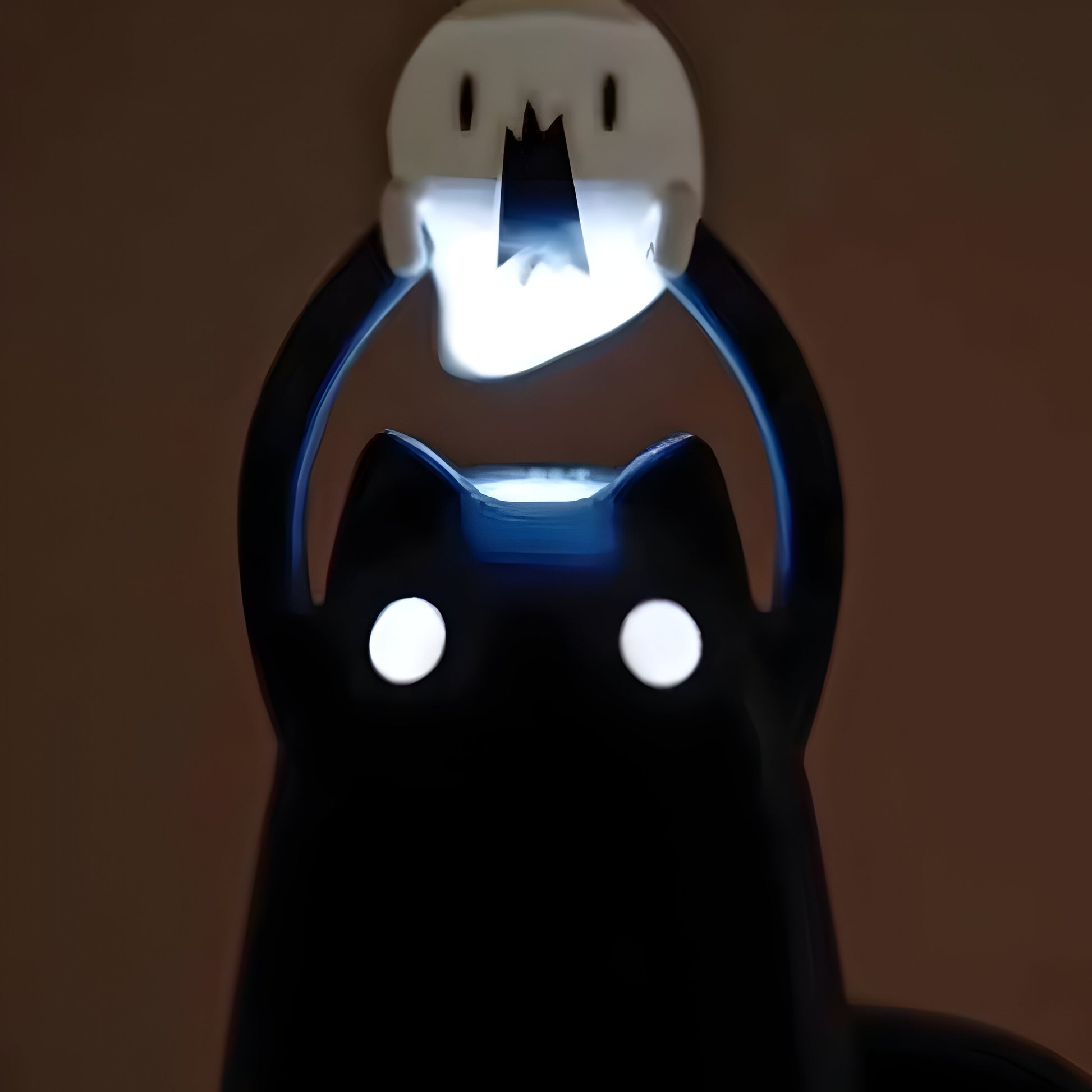 Halloween Home Decor, Halloween Decoration 2025, Halloween Kitten Statue LED Night, Light Ghost Kitten Flashing Figurine LED Nightlight, Tabletop Ornament Halloween Lighted Decor