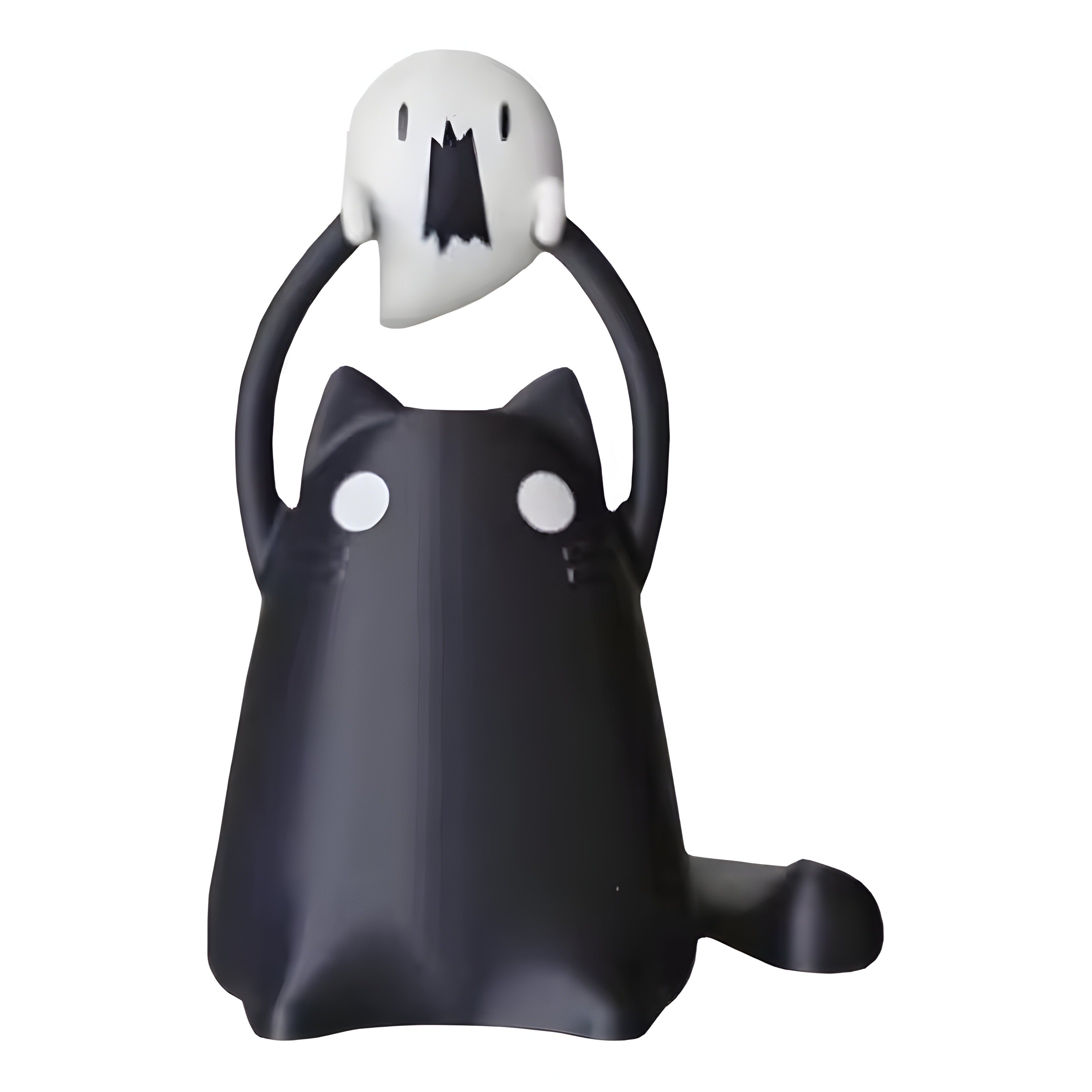 Halloween Home Decor, Halloween Decoration 2025, Halloween Kitten Statue LED Night, Light Ghost Kitten Flashing Figurine LED Nightlight, Tabletop Ornament Halloween Lighted Decor