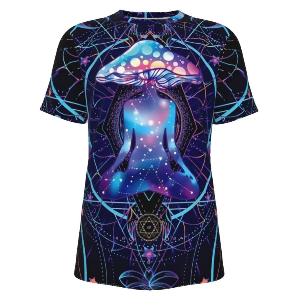 Mystic Mushroom Awakening T-Shirt, Psychedelic Spiritual Tee, Cosmic Mushroom Graphic Shirt, Visionary Art Top, Boho Festival Style