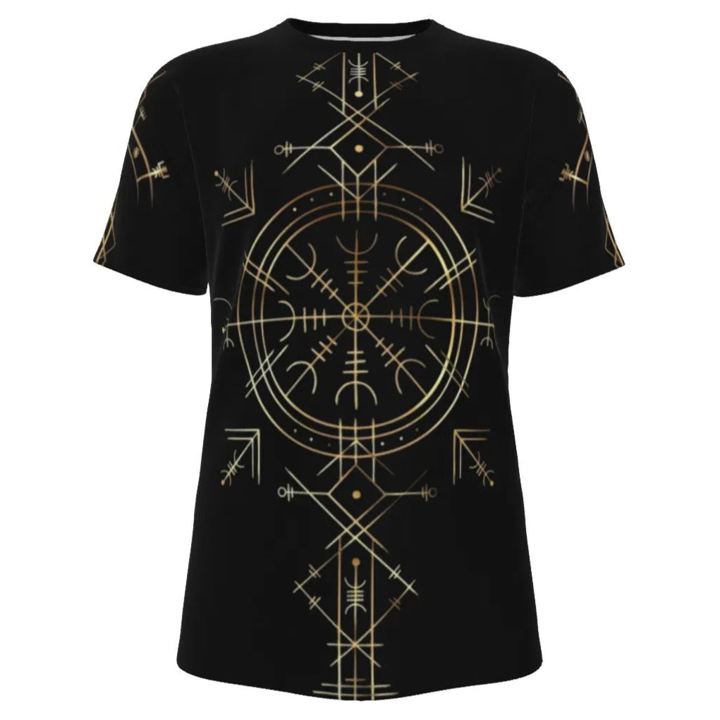 Viking Vegvisir Mysticism T-Shirt, Norse Compass Rune Shirt, Nordic Viking Symbol Tee, Viking Spiritual Apparel, Sacred Geometry Viking Top