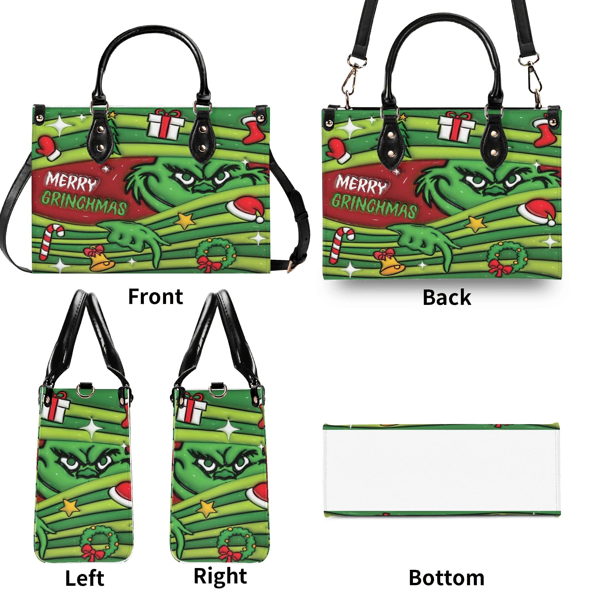 Christmas Tree Handbag, Holiday Gift Tote Bag, Festive Party Purse, Winter Seasonal Shoulder Bag