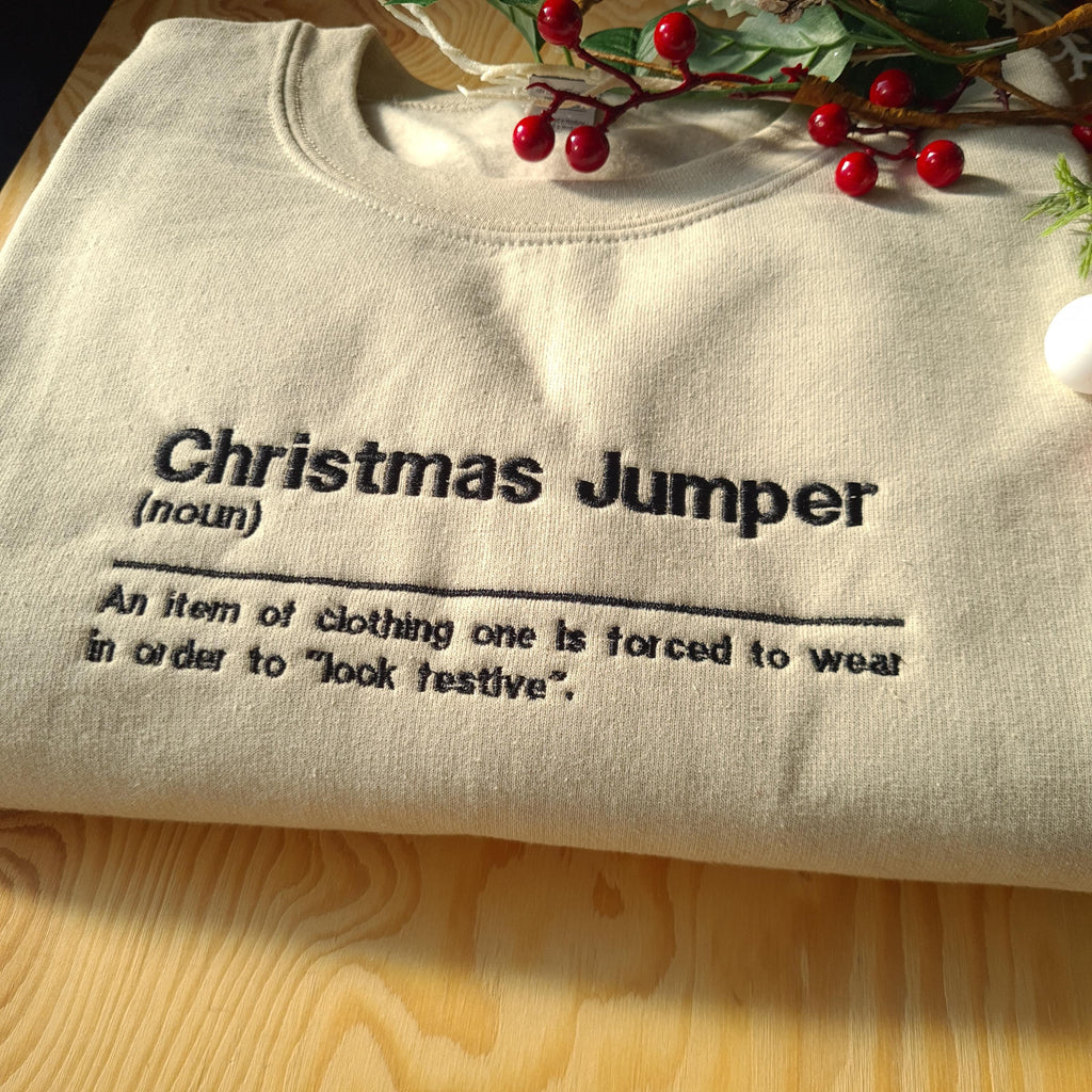 Funny Christmas Embroidered Jumper, Christmas Jumper, Christmas Definition Sweatshirt, Funny Christmas Gift, Ugly Christmas Jumper EBAC61