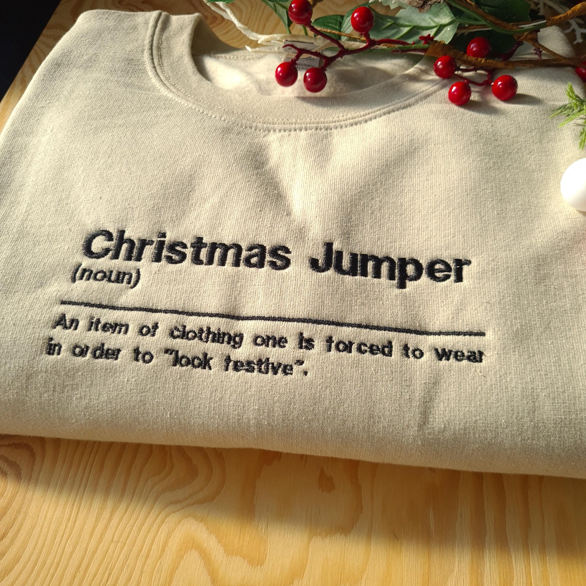 Funny Christmas Embroidered Jumper, Christmas Jumper, Christmas Definition Sweatshirt, Funny Christmas Gift, Ugly Christmas Jumper EBAC61