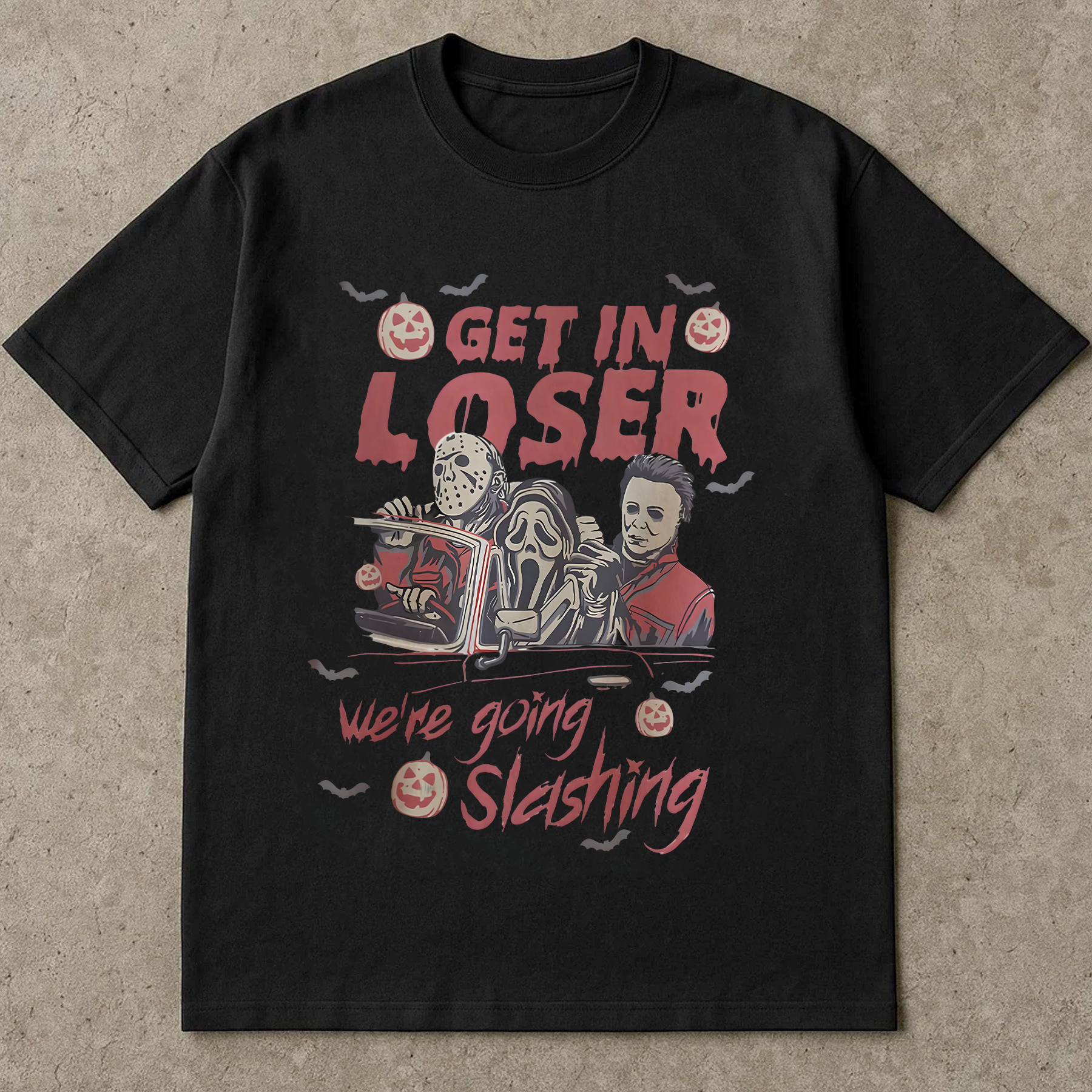 Funny Halloween Slasher Shirt, Spooky Season Graphic T-Shirt, Creepy Scary Movie Shirt