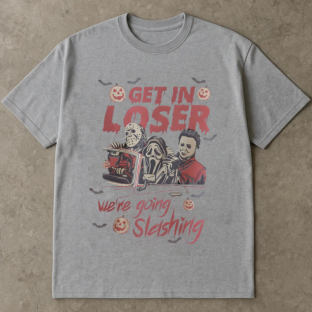 Funny Halloween Slasher Shirt, Spooky Season Graphic T-Shirt, Creepy Scary Movie Shirt