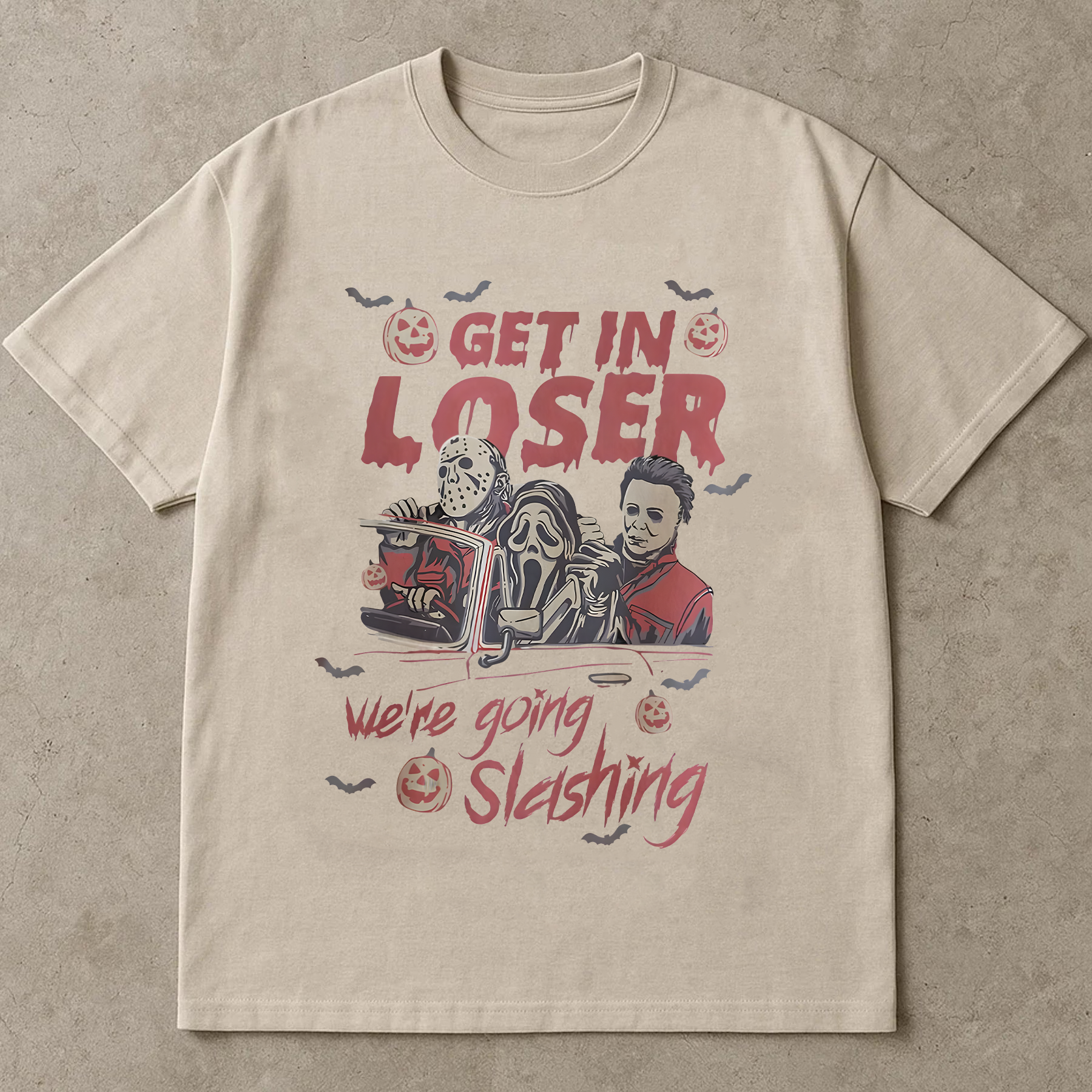 Funny Halloween Slasher Shirt, Spooky Season Graphic T-Shirt, Creepy Scary Movie Shirt