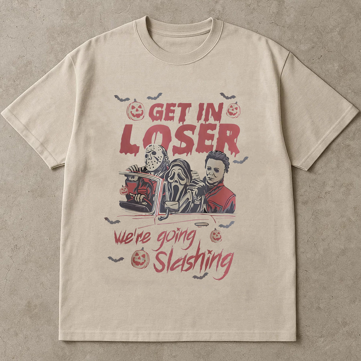 Funny Halloween Slasher Shirt, Spooky Season Graphic T-Shirt, Creepy Scary Movie Shirt