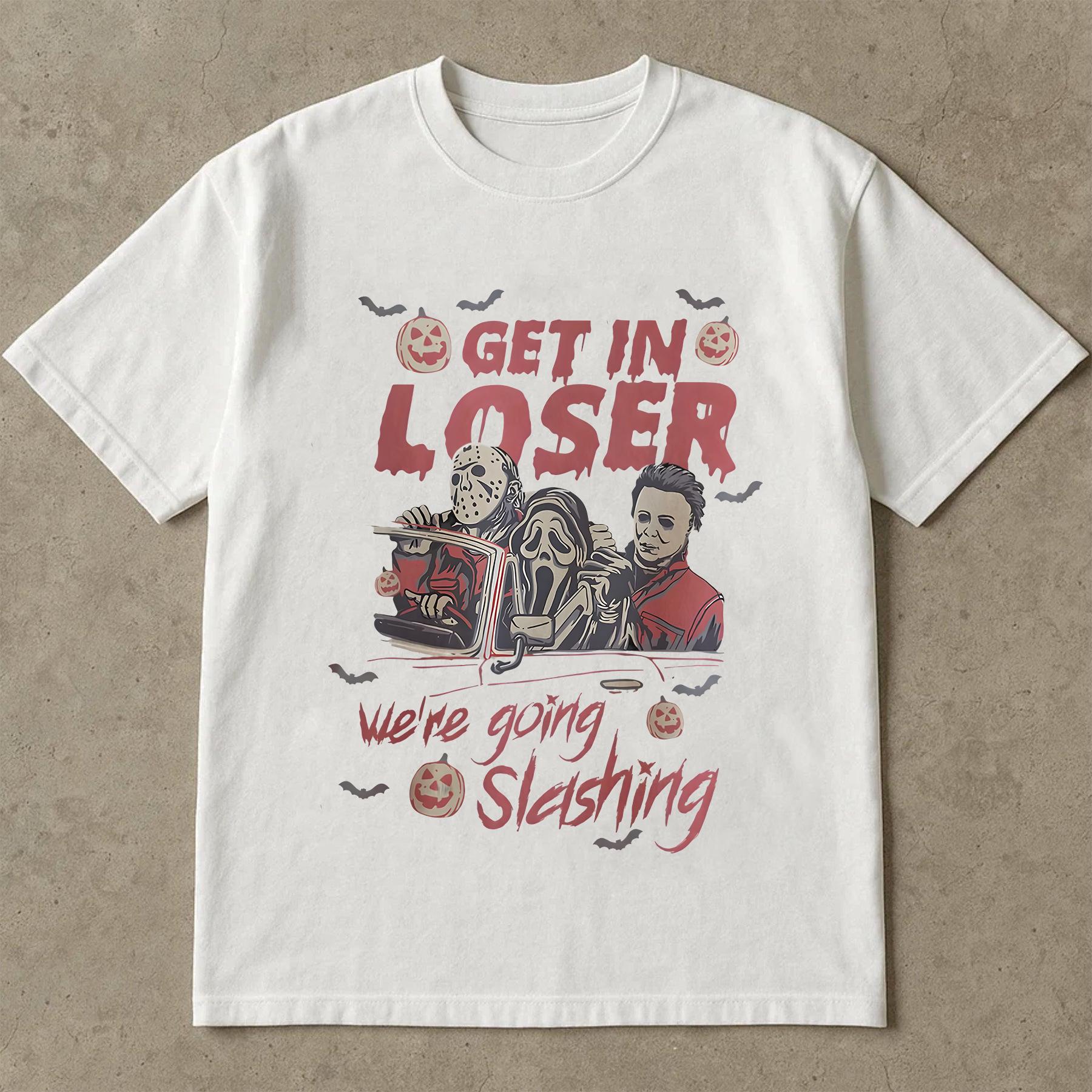 Funny Halloween Slasher Shirt, Spooky Season Graphic T-Shirt, Creepy Scary Movie Shirt