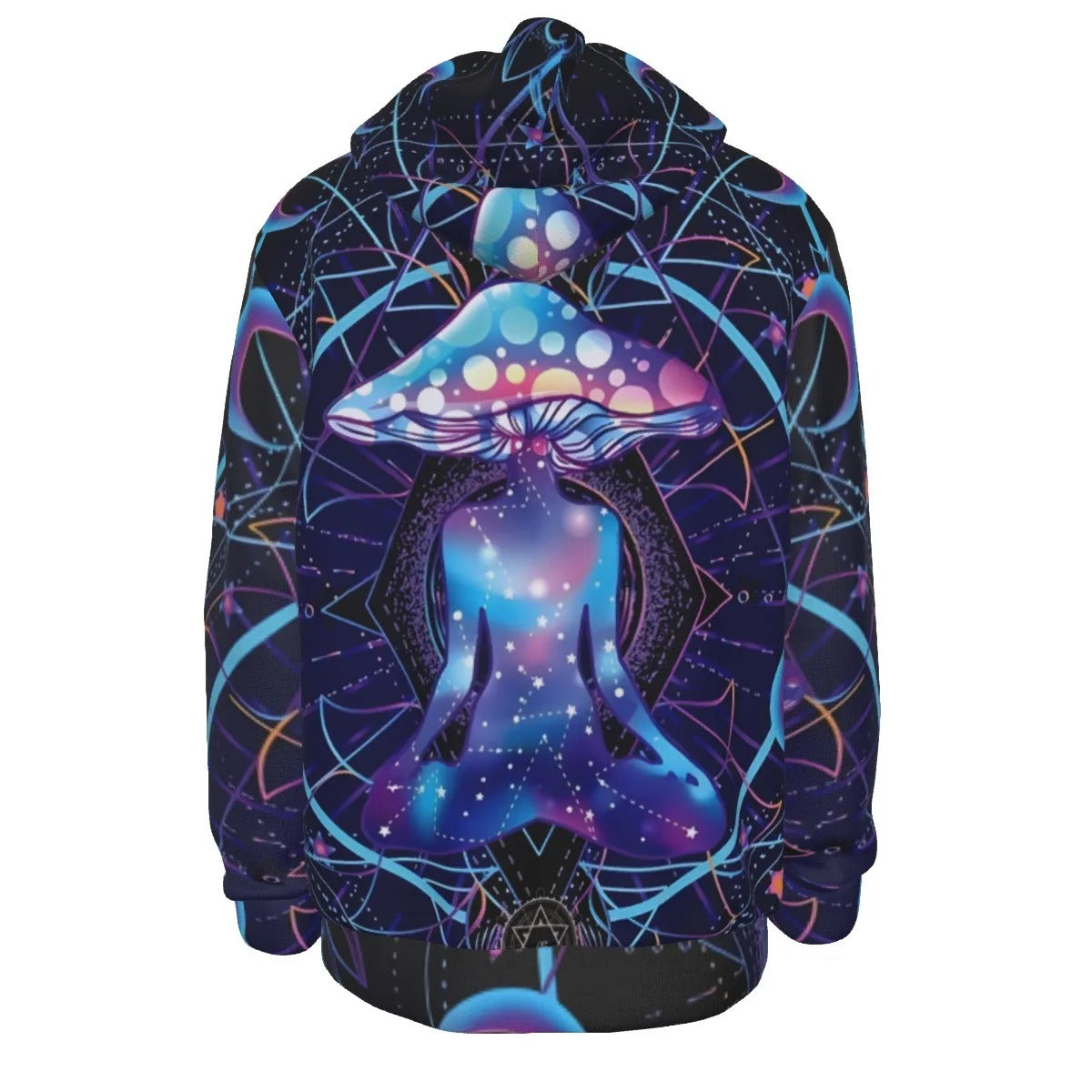 Mystic Mushroom Awakening Hoodie, Psychedelic Spiritual Sweatshirt, Cosmic Mushroom Hooded Top, Visionary Art Festival Wear, Boho Mystic Style