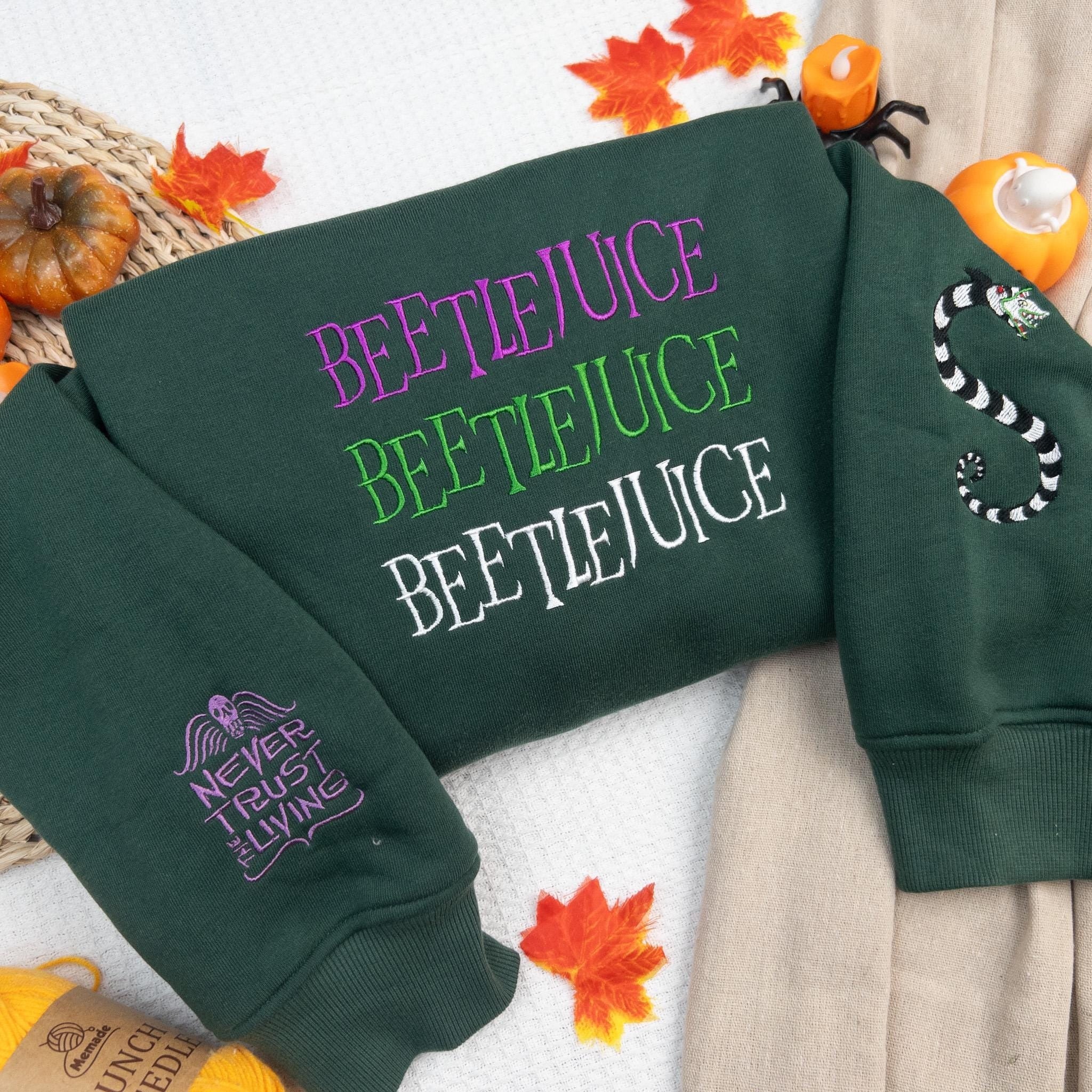 Sandworm Stripes Embroidered Halloween Sweatshirt, Embroidered Halloween  Sweater, Perfect Halloween Gift Hoodie EBAC14