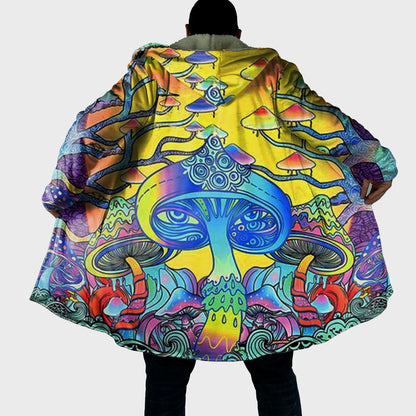 Mushroom Colorful Cloak, Psychedelic Mushroom Cloak, Cloak With Hood