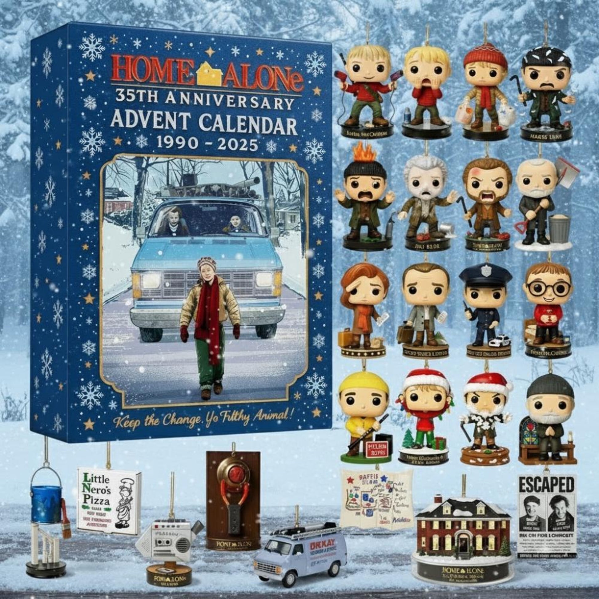 Home Alone Advent Calendar 2025, 35th Anniversary Mini Figures, Christmas Countdown Gift for Movie Fans & Collectors