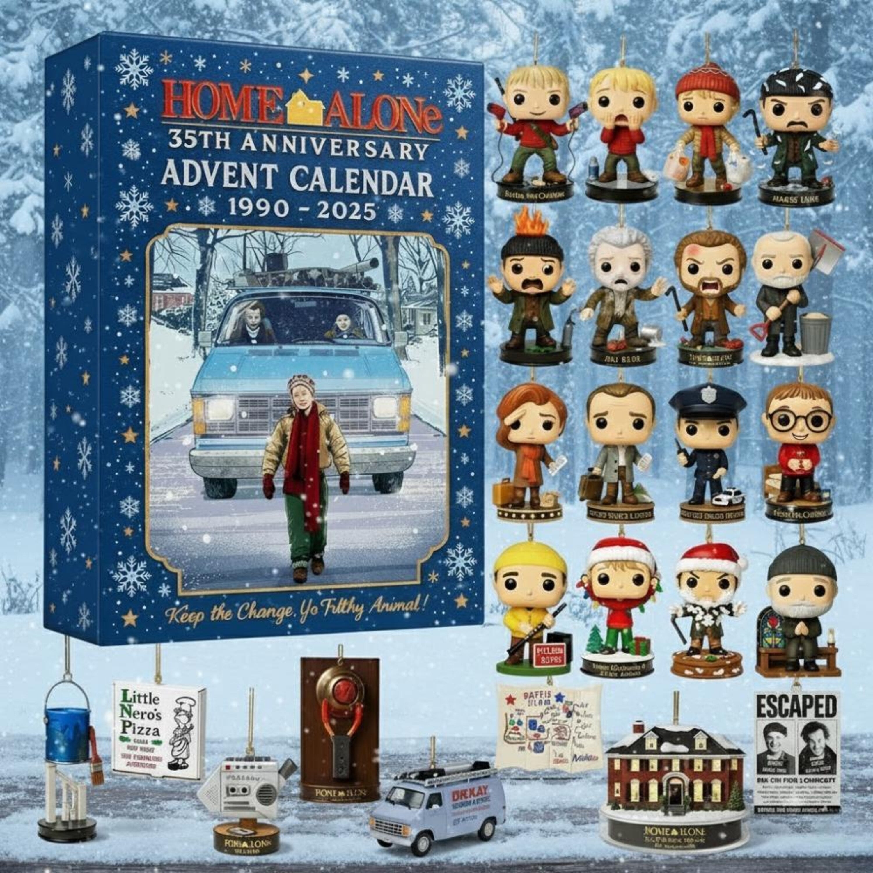 Home Alone Advent Calendar 2025, 35th Anniversary Mini Figures, Christmas Countdown Gift for Movie Fans & Collectors