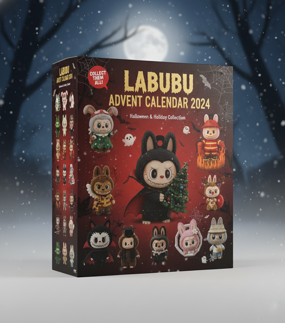 Labubu Advent Calendar 2024, Halloween & Christmas Figures, Collectible Toy Set, Cute Bunny Miniatures, Holiday Gift Box