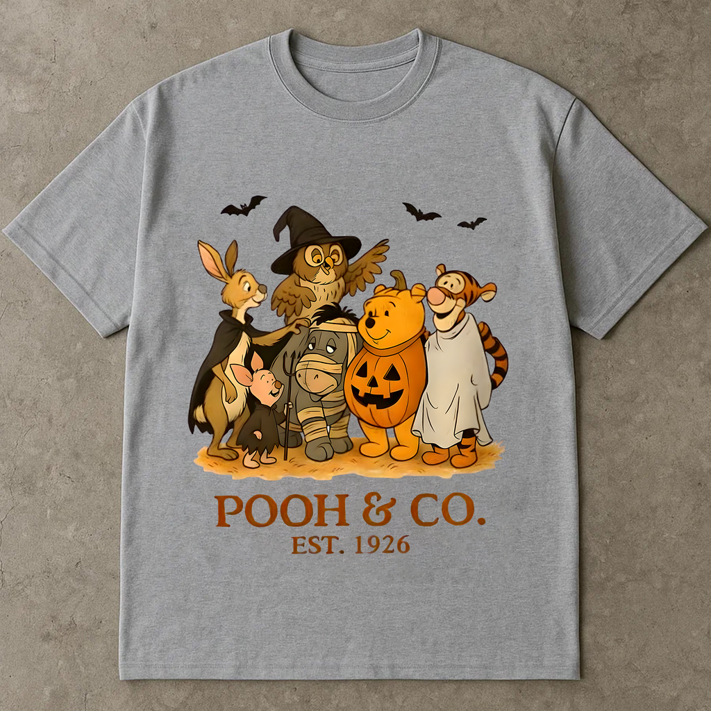 Cute Halloween Friends Shirt, Fall Cartoon Characters Tee, Spooky Season Group Costume T-Shirt, Family Matching Halloween Top