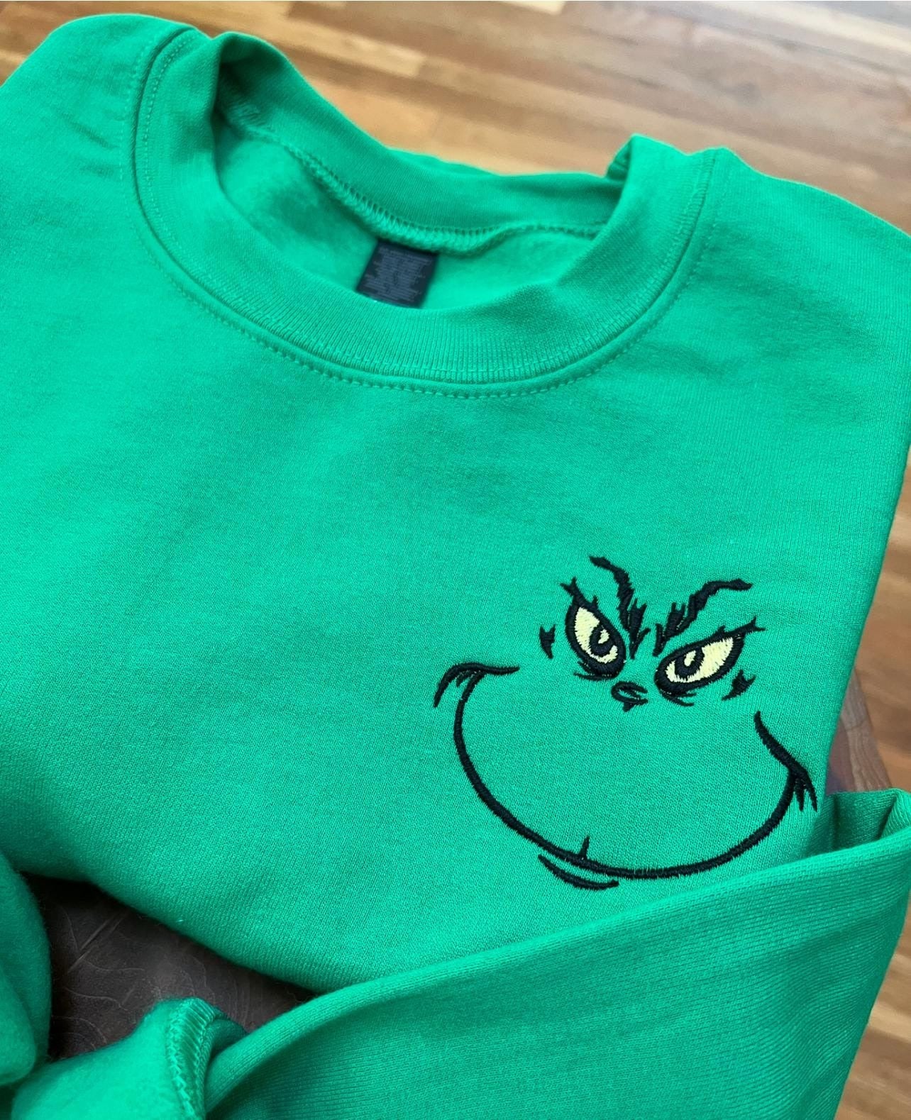 Mischievous Smile Embroidered Sweatshirt, Funny Christmas Crewneck, Holiday Sweater, Festive Winter Outfit, Xmas Gift EBAC63