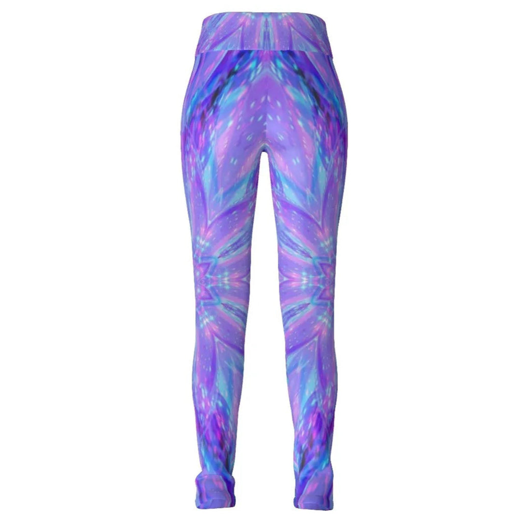 Kaleio Galaxy Leggings, Trippy Psychedelic Yoga Pants, Holographic Mandala Space Tights, Cosmic Festival Activewear for Women