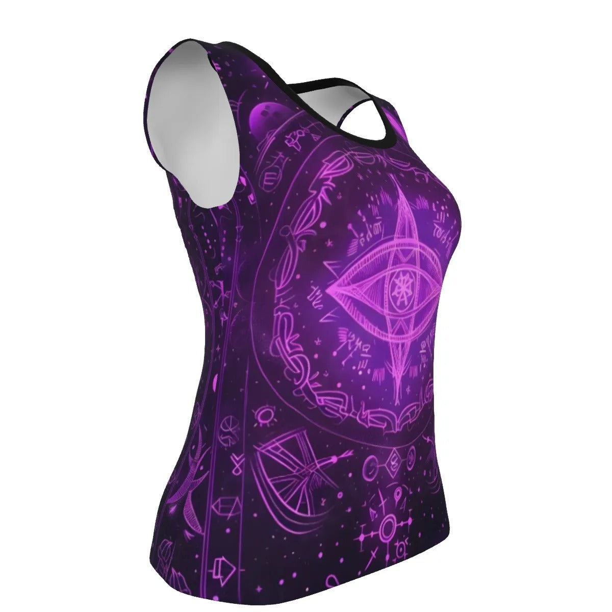 Mystical Fantasy Tank Top, All Seeing Eye Shirt, Witchcore Sleeveless Top, Celestial Magic Clothing, Occult Symbol Tank, Purple Astral Shirt, Fantasy Festival Outfit