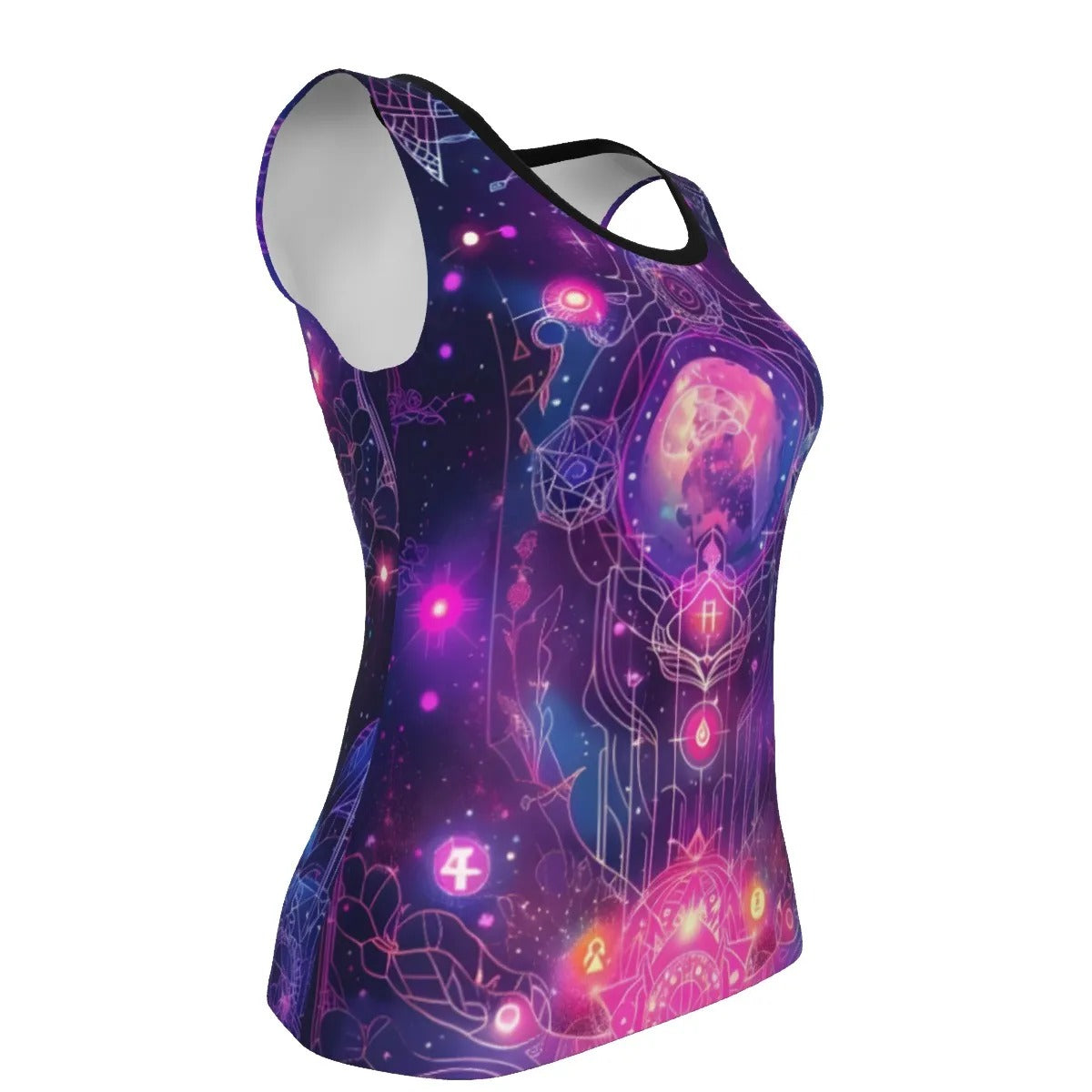 Cosmic Mysticism Women's Tank, Galaxy Shirt, Sacred Geometry Tank, Celestial Festival Outfit, Astral Sleeveless Top, Spiritual Witchcore Shirt, Starseed Clothing