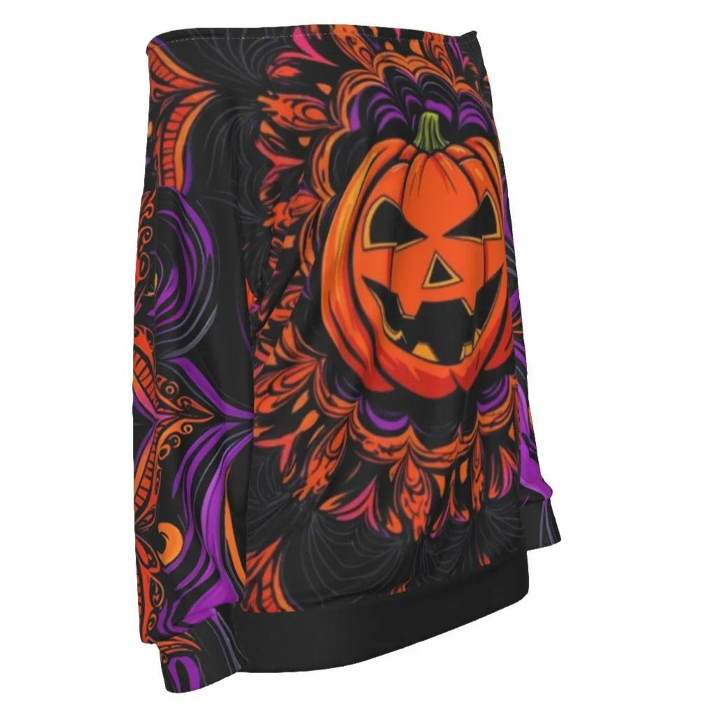 Pumpkin Mandala Magic Off-Shoulder Top, Halloween Costume Ideas, Halloween Jack-o’-Lantern Shirt, Spooky Mandala Art, Halloween Horror Nights