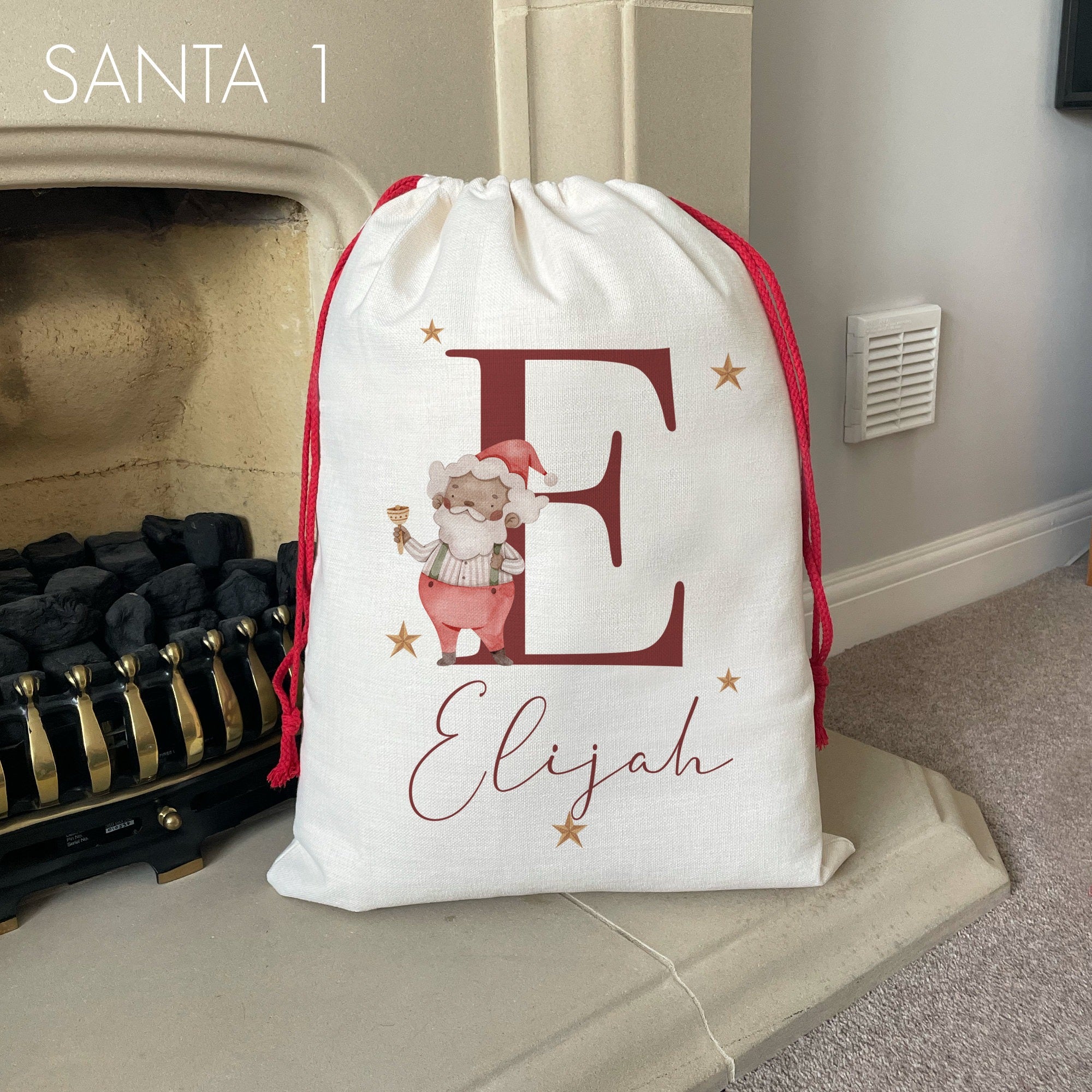 Personalized Santa Sack, Personalized Christmas Sack, Personalized Christmas Toy Sack, Name & Initial Christmas Reindeer, Christmas Gift
