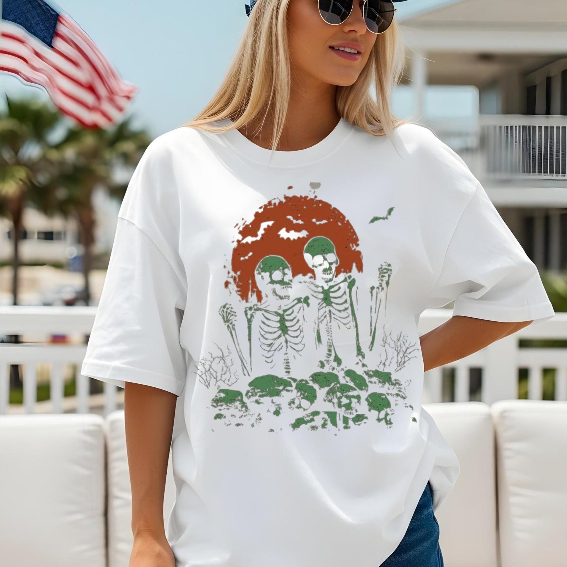 Halloween Skeleton Couple Shirt, Halloween Tee Shirts, October 31st Gift, Halloween T Shirts For Adults, Retro Halloween, Cute Spooky Vintage Skull