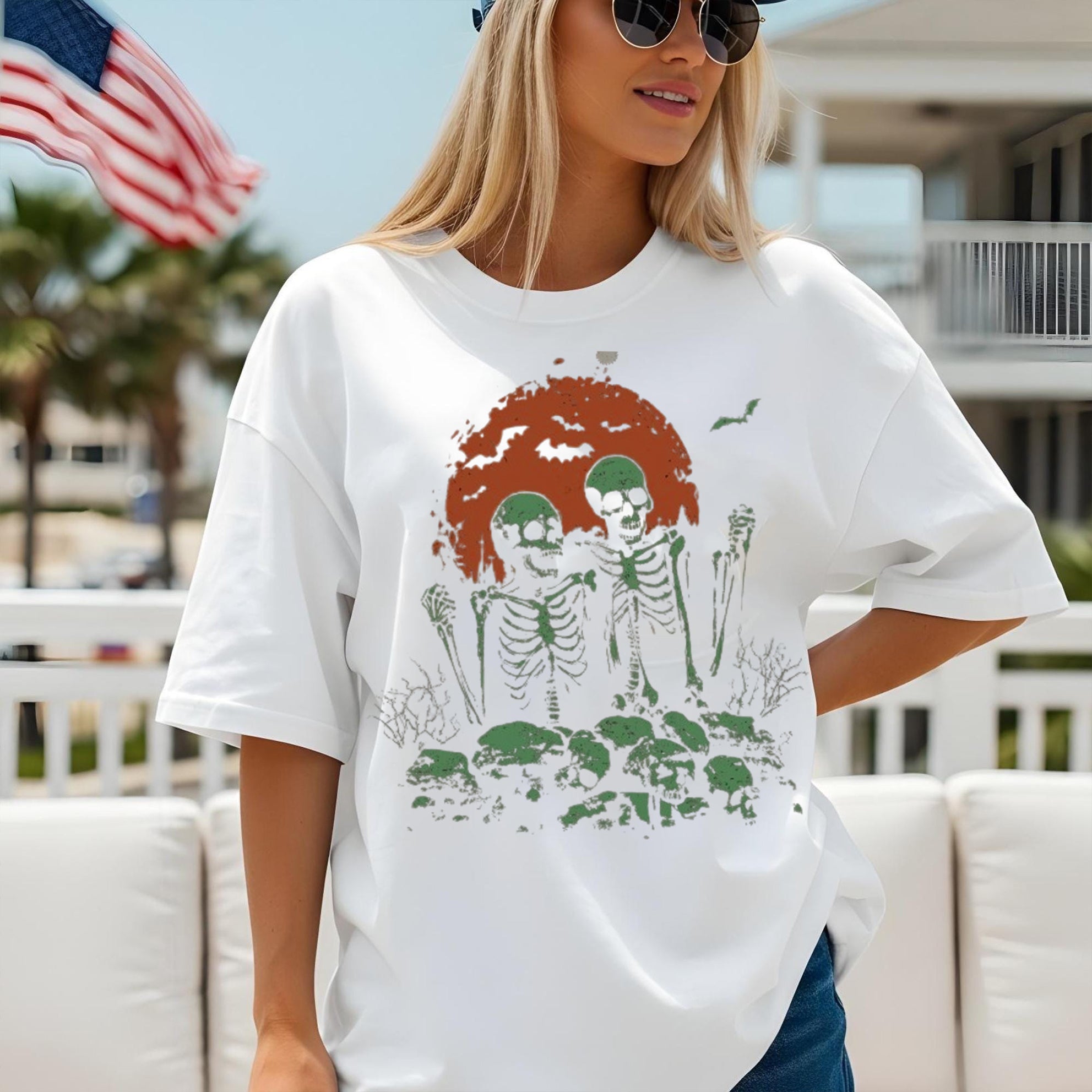 Halloween Skeleton Couple Shirt, Halloween Tee Shirts, October 31st Gift, Halloween T Shirts For Adults, Retro Halloween, Cute Spooky Vintage Skull