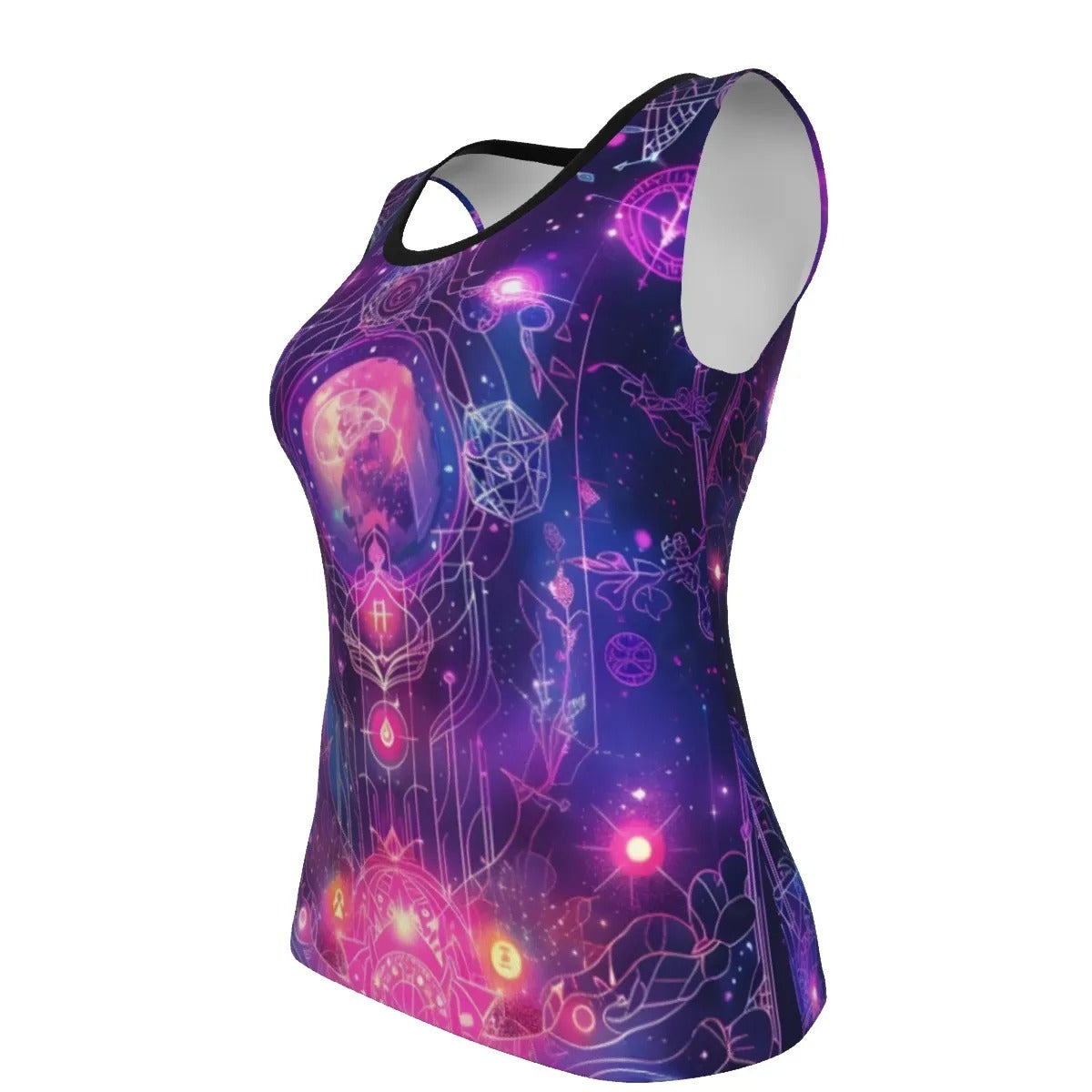 Cosmic Mysticism Women's Tank, Galaxy Shirt, Sacred Geometry Tank, Celestial Festival Outfit, Astral Sleeveless Top, Spiritual Witchcore Shirt, Starseed Clothing