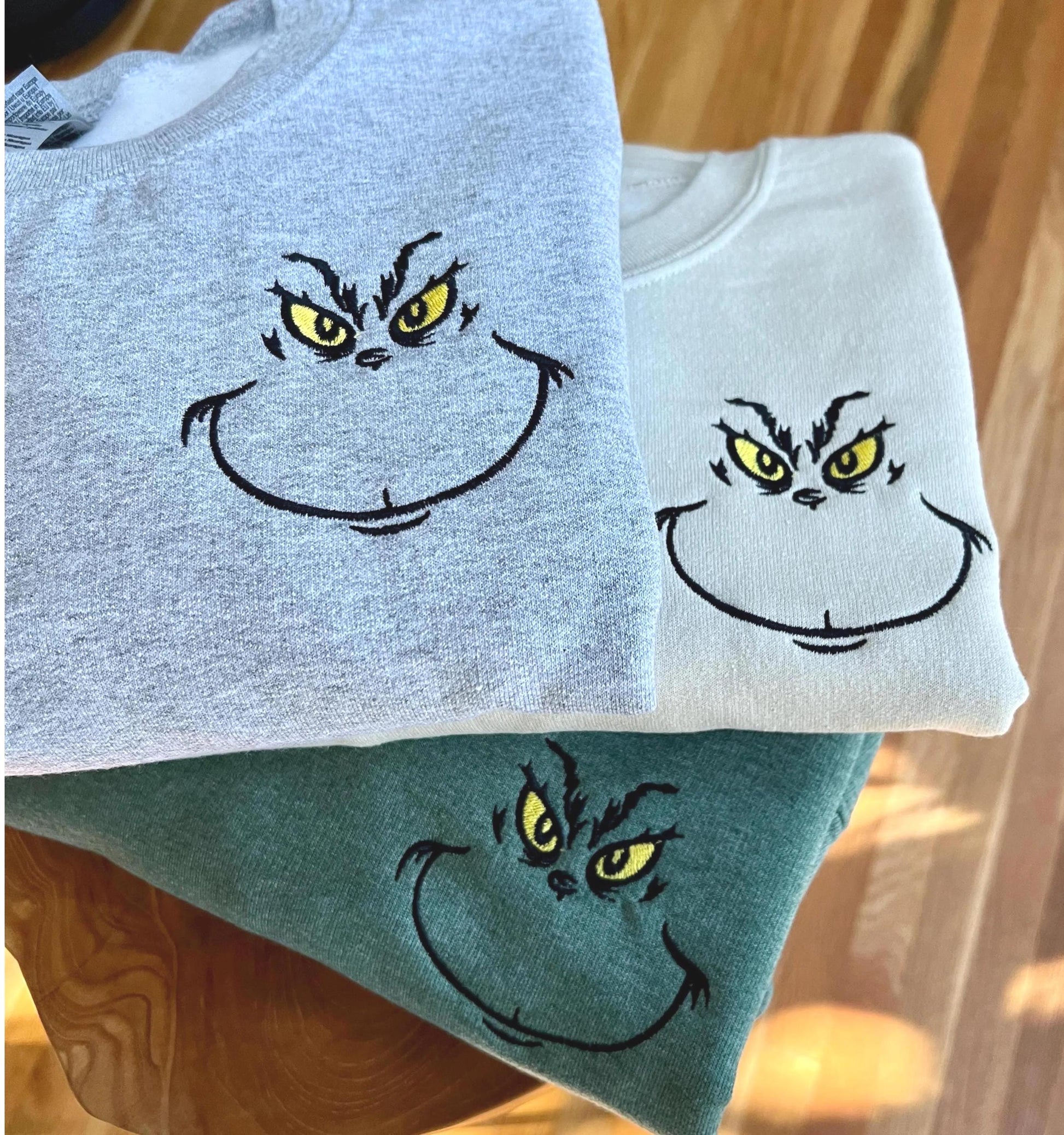 Mischievous Smile Embroidered Sweatshirt, Funny Christmas Crewneck, Holiday Sweater, Festive Winter Outfit, Xmas Gift EBAC63