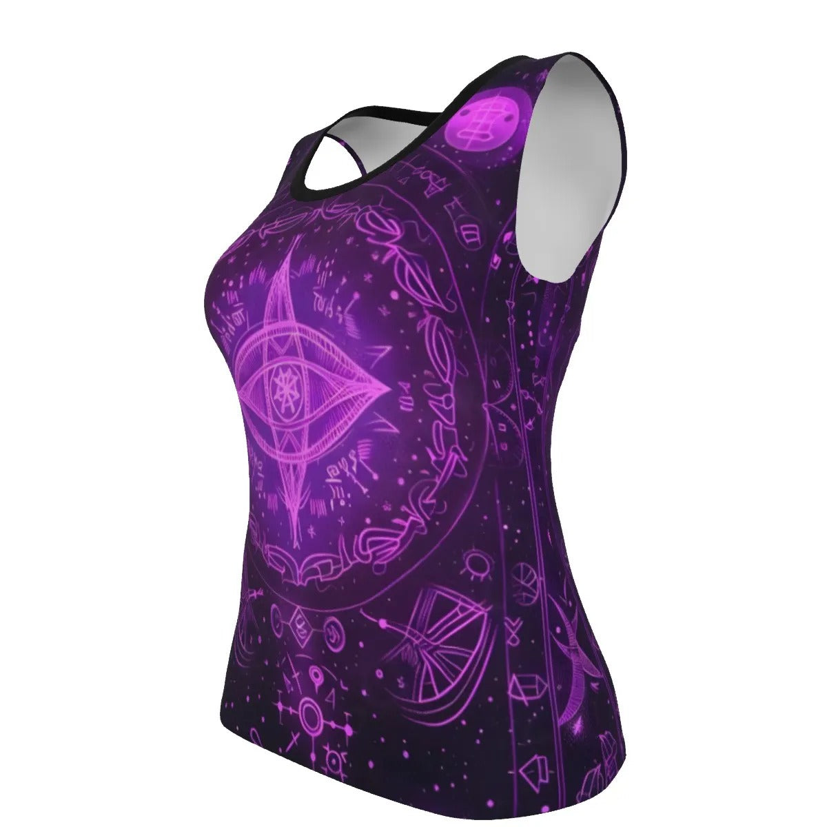 Mystical Fantasy Tank Top, All Seeing Eye Shirt, Witchcore Sleeveless Top, Celestial Magic Clothing, Occult Symbol Tank, Purple Astral Shirt, Fantasy Festival Outfit