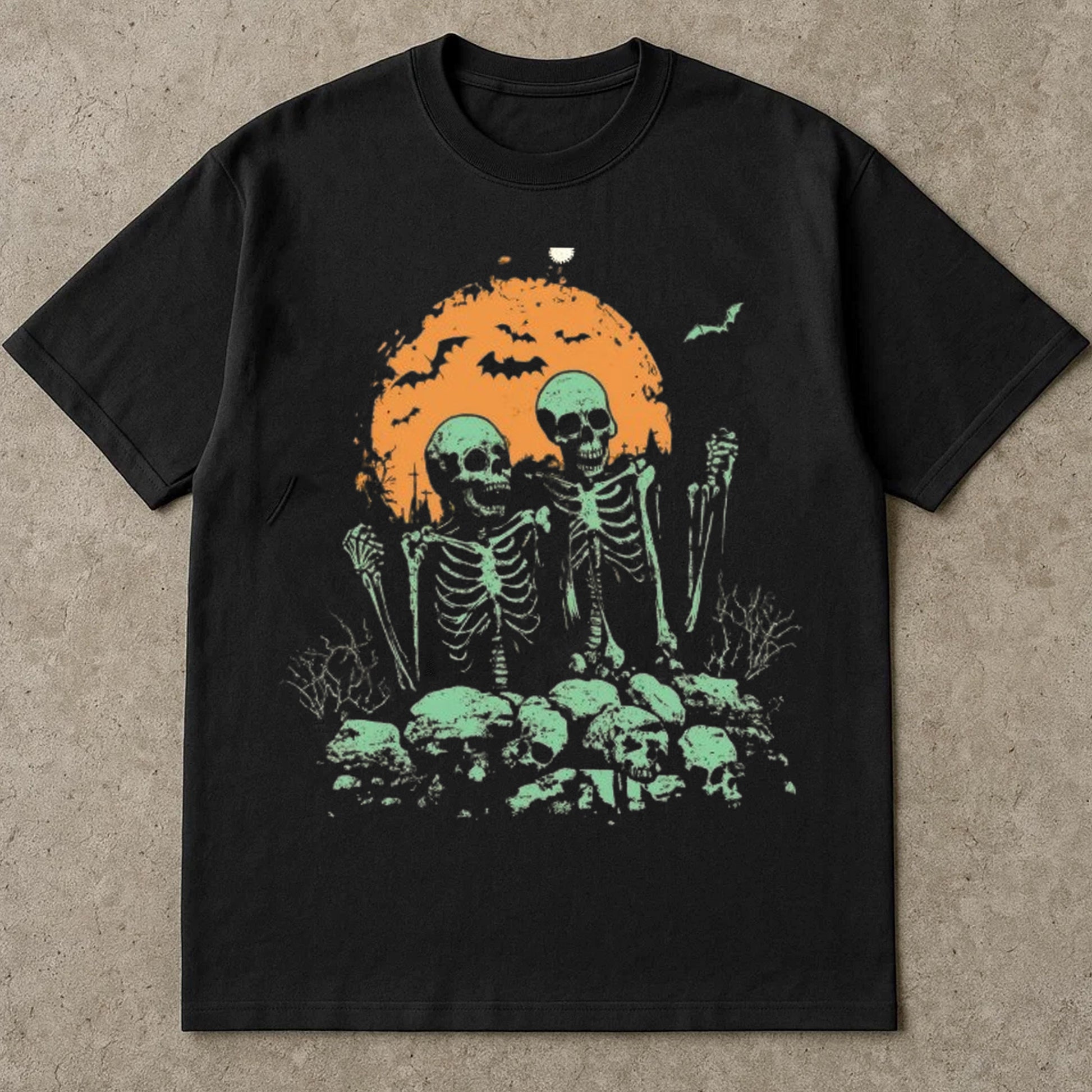 Halloween Skeleton Couple Shirt, Halloween Tee Shirts, October 31st Gift, Halloween T Shirts For Adults, Retro Halloween, Cute Spooky Vintage Skull