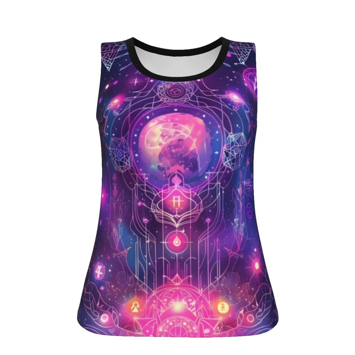 Cosmic Mysticism Women's Tank, Galaxy Shirt, Sacred Geometry Tank, Celestial Festival Outfit, Astral Sleeveless Top, Spiritual Witchcore Shirt, Starseed Clothing