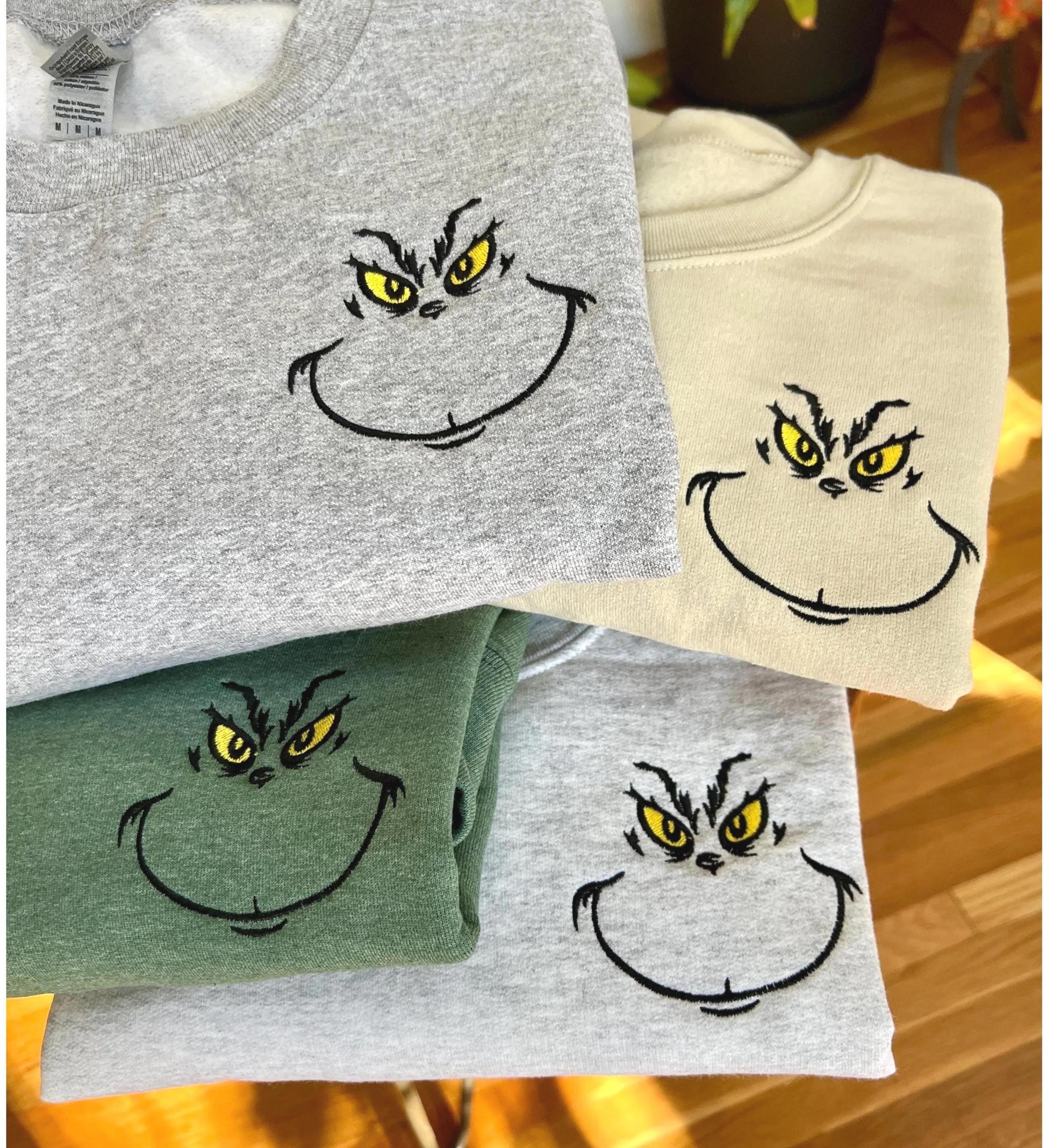Mischievous Smile Embroidered Sweatshirt, Funny Christmas Crewneck, Holiday Sweater, Festive Winter Outfit, Xmas Gift EBAC63