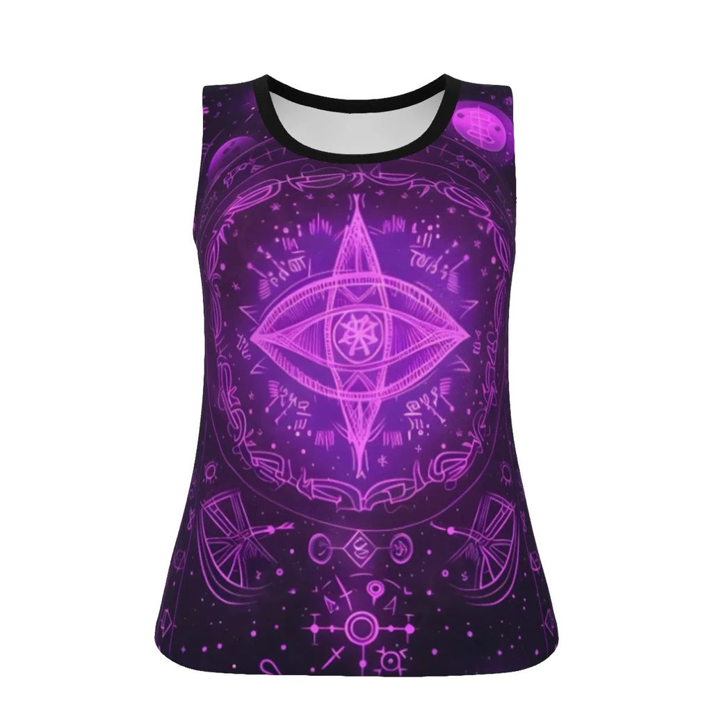 Mystical Fantasy Tank Top, All Seeing Eye Shirt, Witchcore Sleeveless Top, Celestial Magic Clothing, Occult Symbol Tank, Purple Astral Shirt, Fantasy Festival Outfit